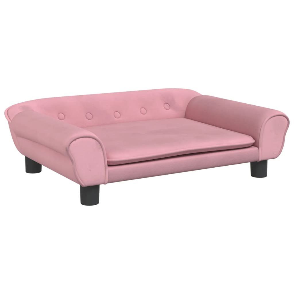 vidaXL Hundekorb 70 x 48 x 22 cm Hundebett Rosa 70x48x22 cm Samt Körbchen Hundesofa