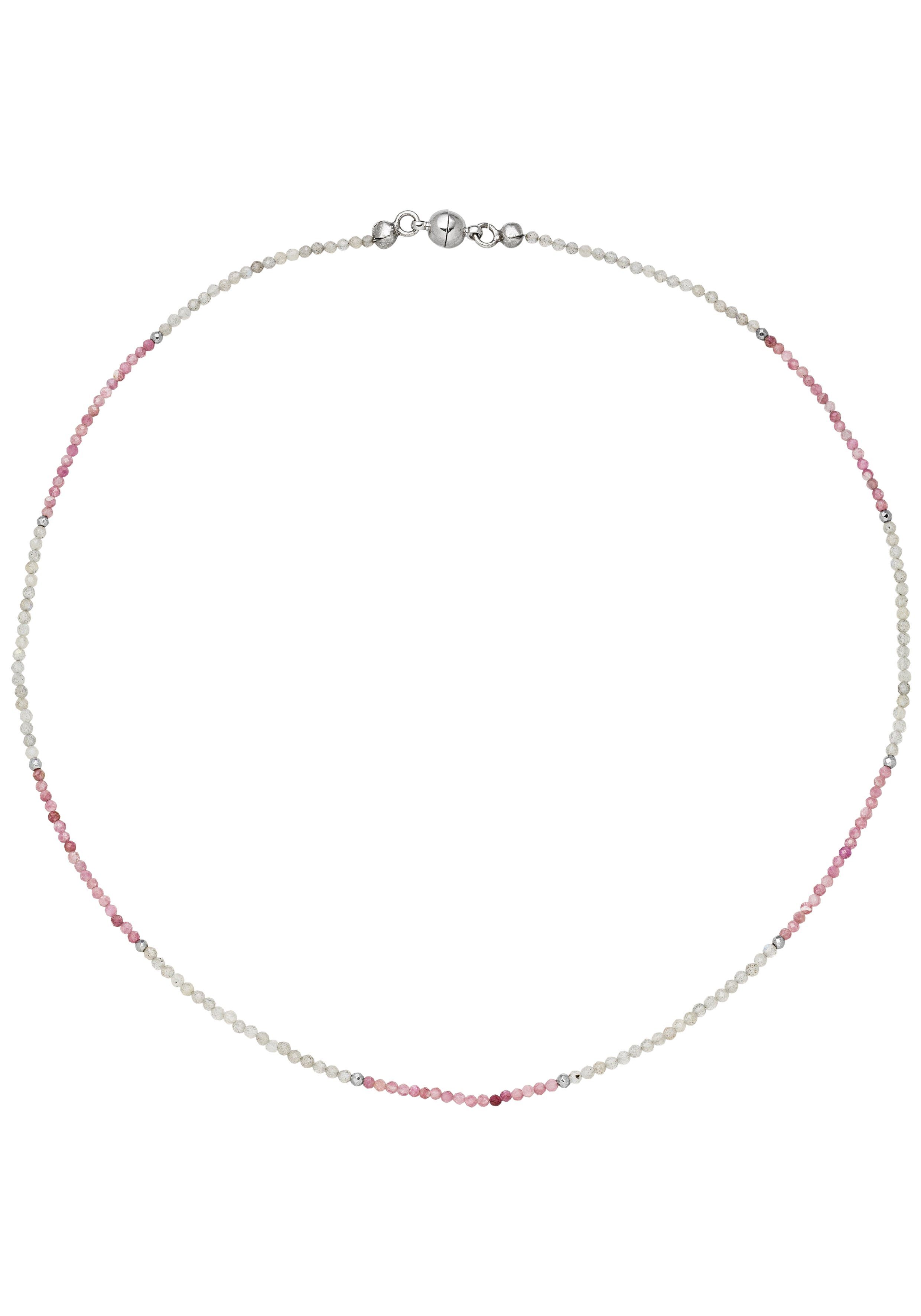 JOBO Kette ohne Anhänger, mit Labradorit Turmalin Hämatin 45 cm