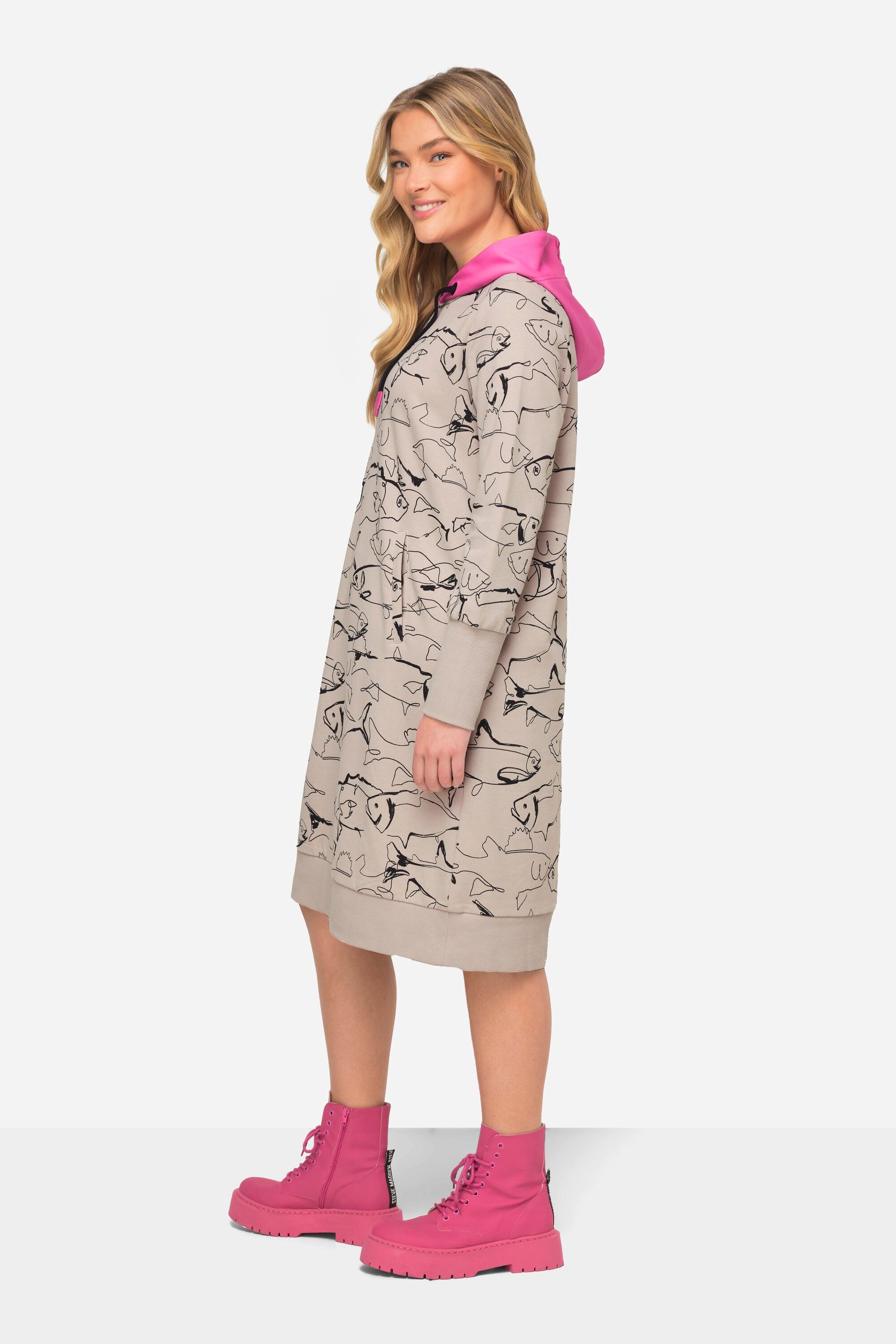 Laurasøn Midikleid Sweatkleid allover Print