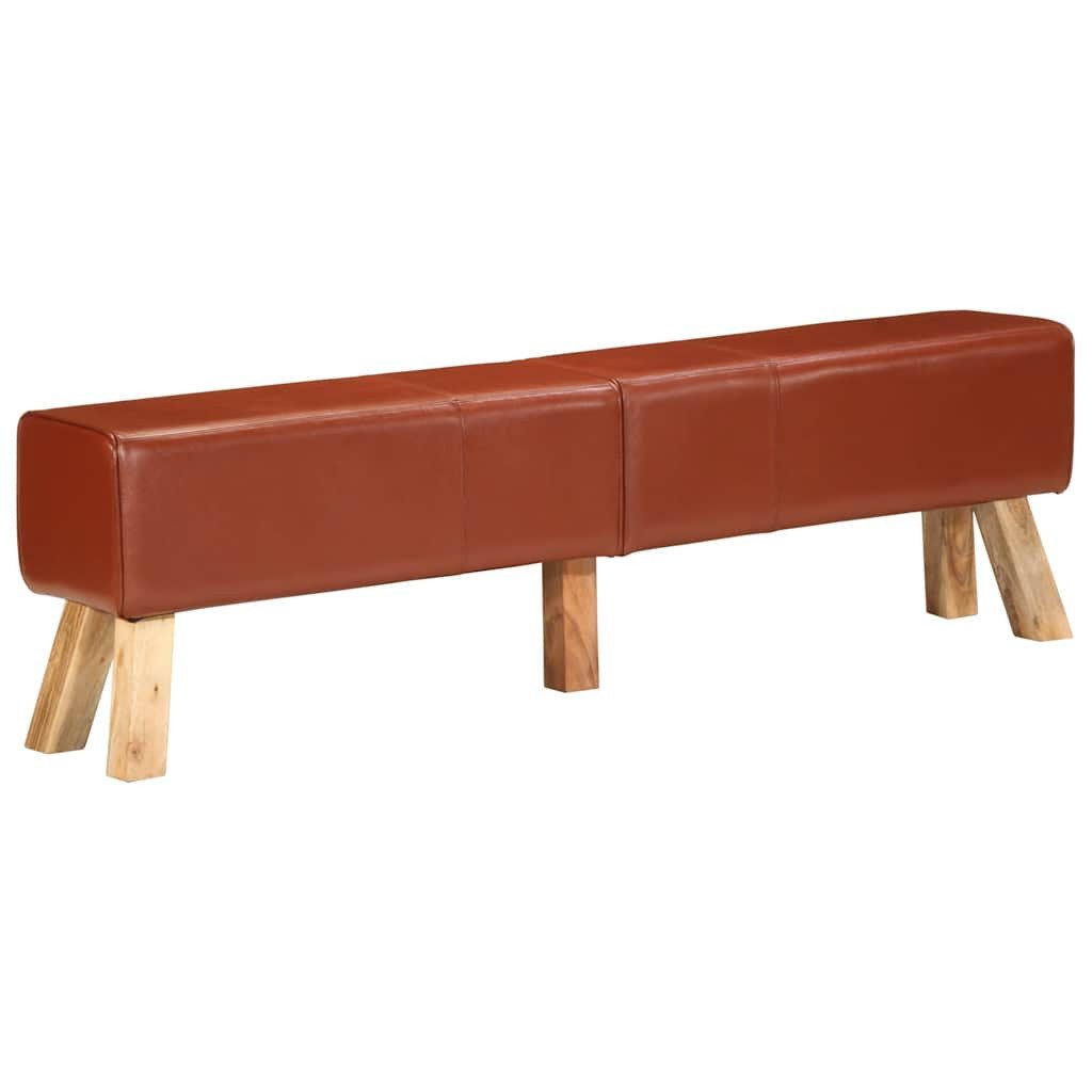 vidaXL Essbank Bank Turnbock-Design Braun 160 cm Echtleder