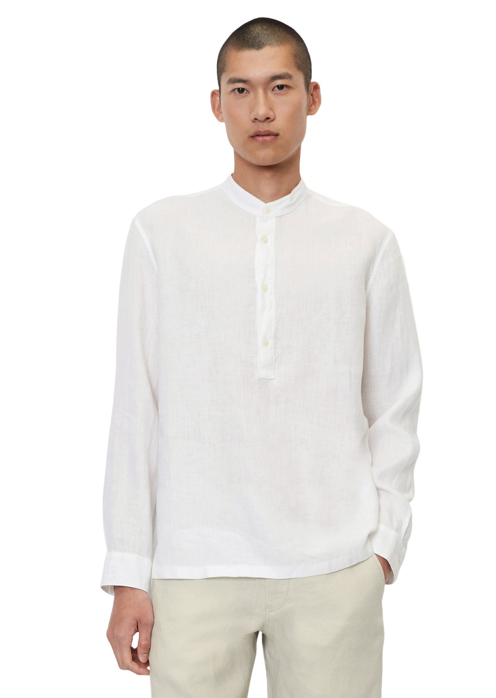 Marc O'Polo Langarmhemd aus reinem Leinen weiß | Hemden