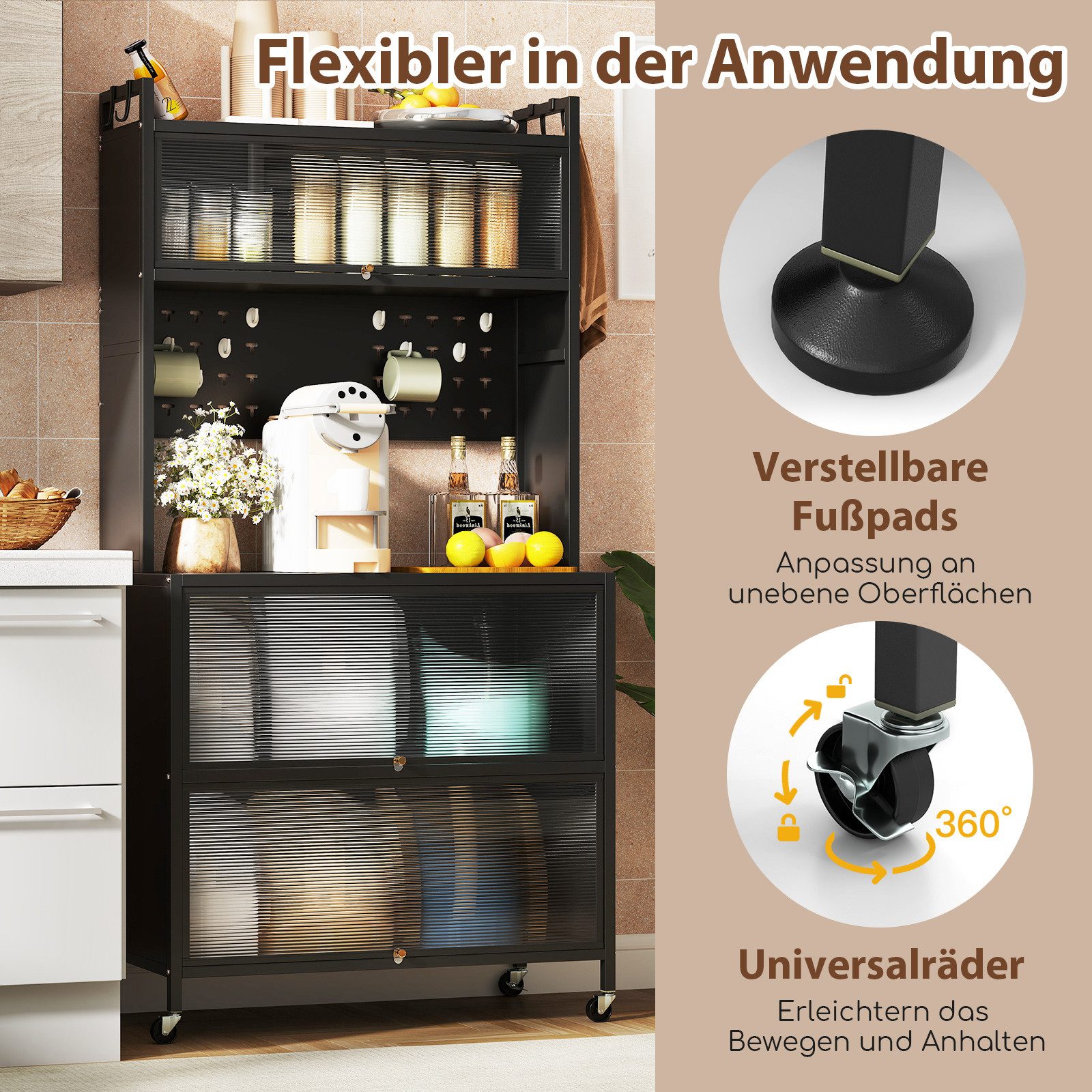 KOMFOTTEU Standregal, Küchenschrank mit 5/6 Ebenen, günstig online kaufen
