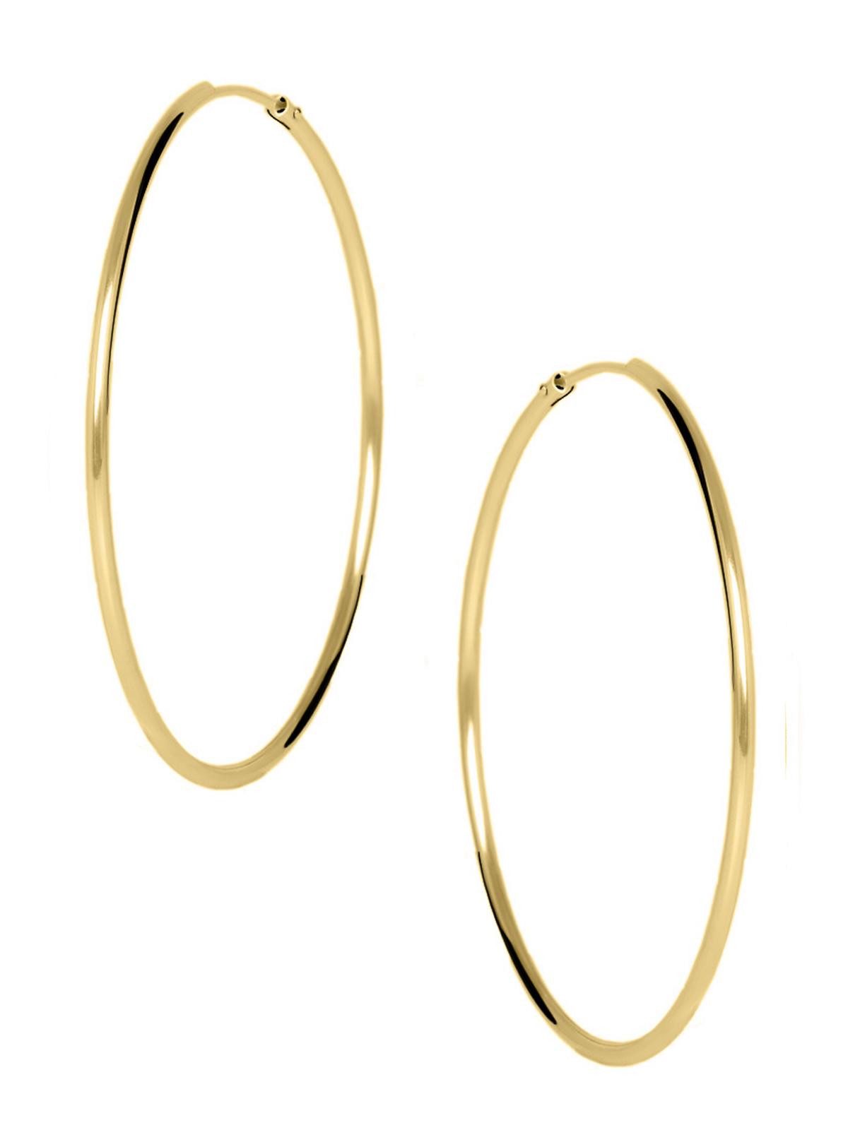 Paar Creolen Damen Ohrringe Gold 333 Tudor Rose - Ø 44mm / 1.5mm