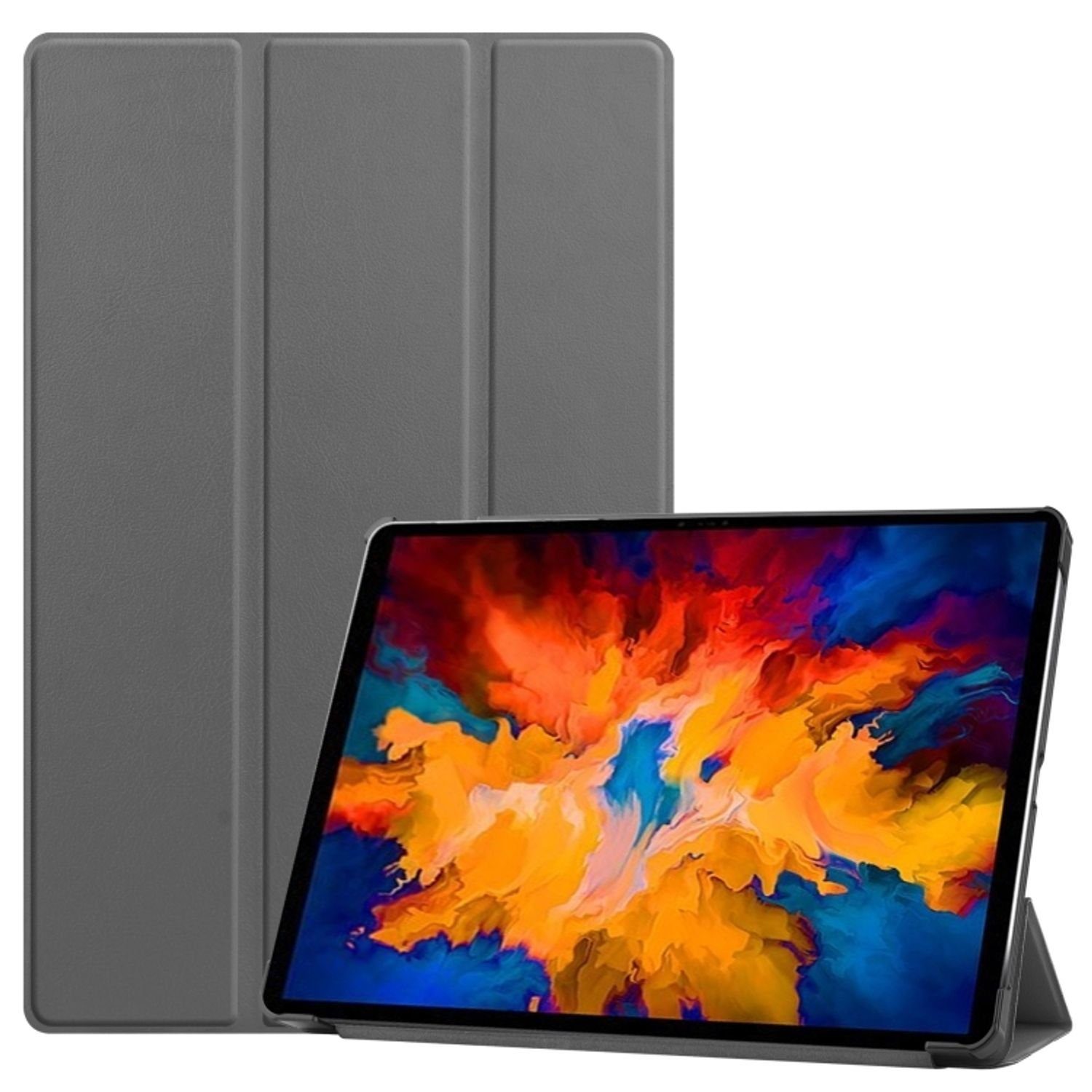 König Design Tablet-Hülle Lenovo Tab P11 Pro, Schutzhülle für Lenovo Tab P11 Pro Schutztasche Wallet Cover 360 Case Etuis Grau