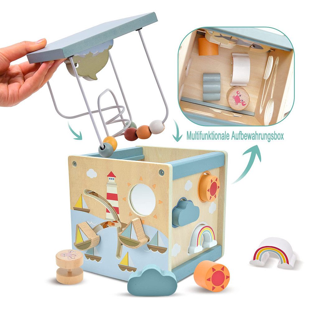 CLTYQ Motorikwürfel 6-in-1 Montessori-Spielzeug für Kinder günstig online kaufen