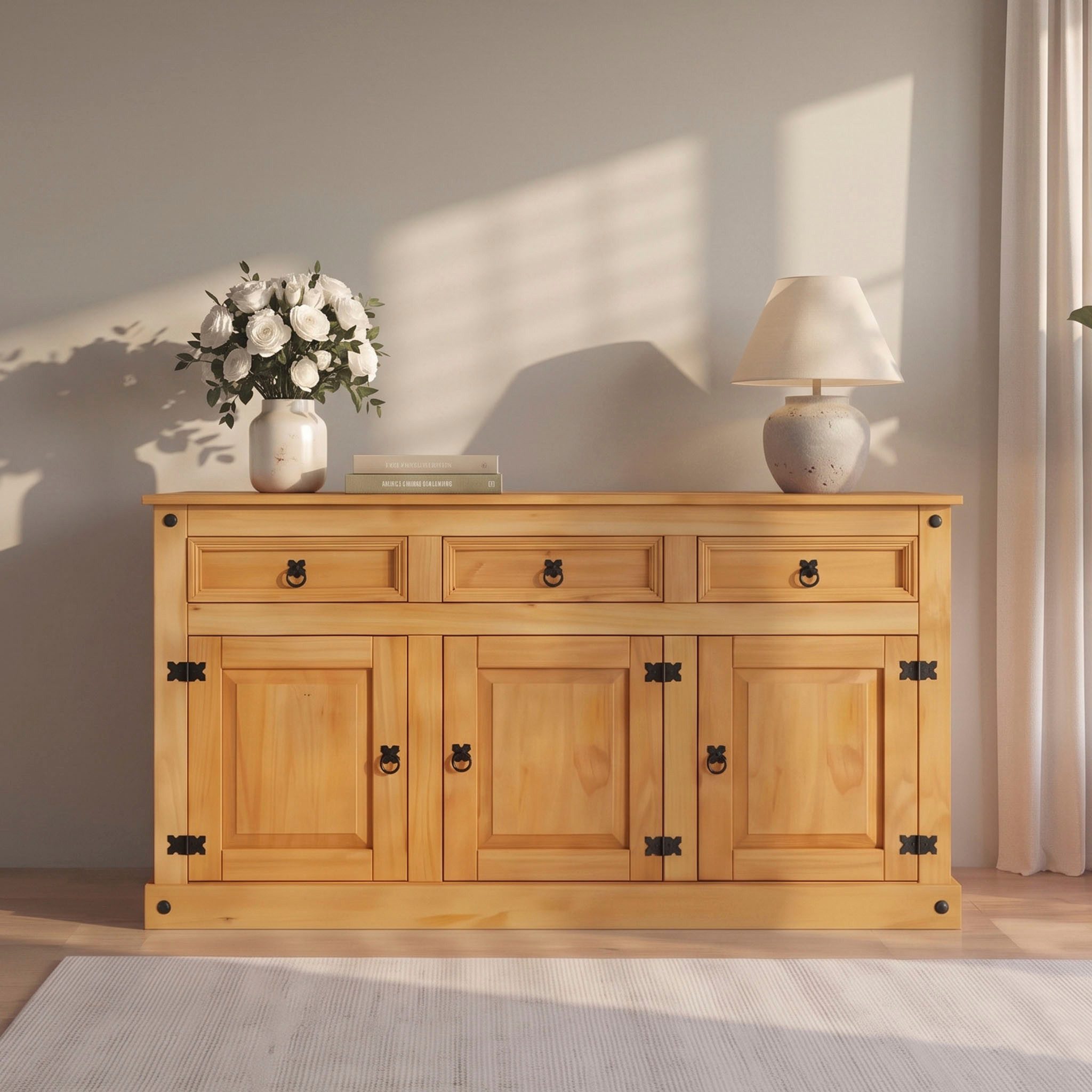 OTTO home Sideboard Mexiko, Kommode aus massivem Kiefernholz, Breite 151 cm