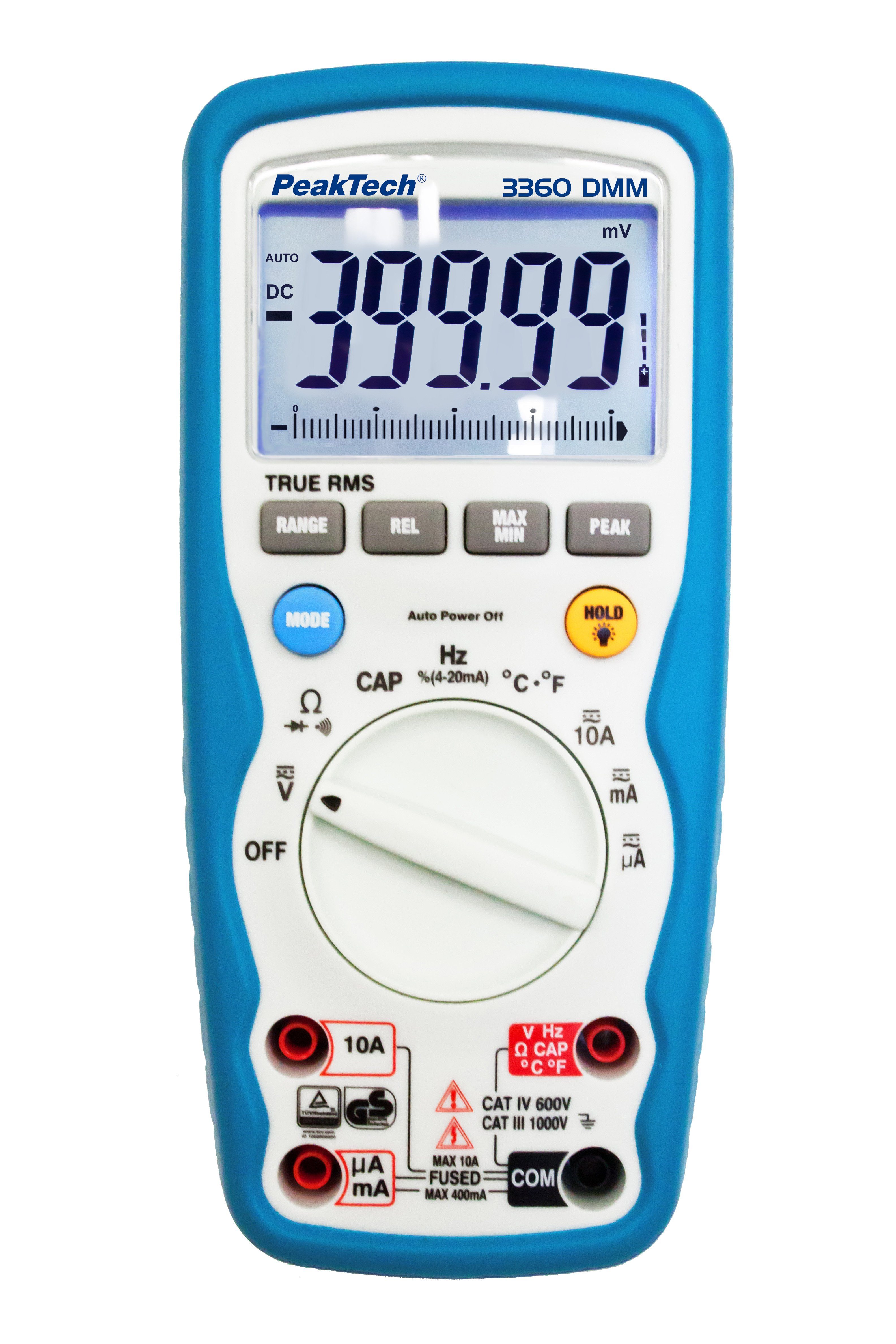 ~40.000 PeakTech Counts PeakTech Multimeter 3360: Digitalmultimeter TRMS ~1000V/10A AC/DC