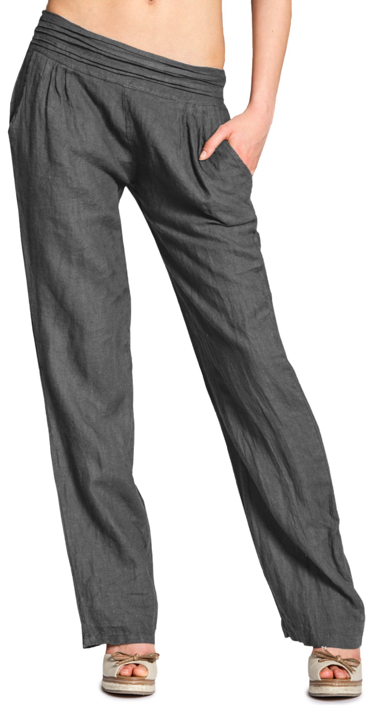 Caspar Leinenhose KHS020 Damen Casual Leinen günstig online kaufen