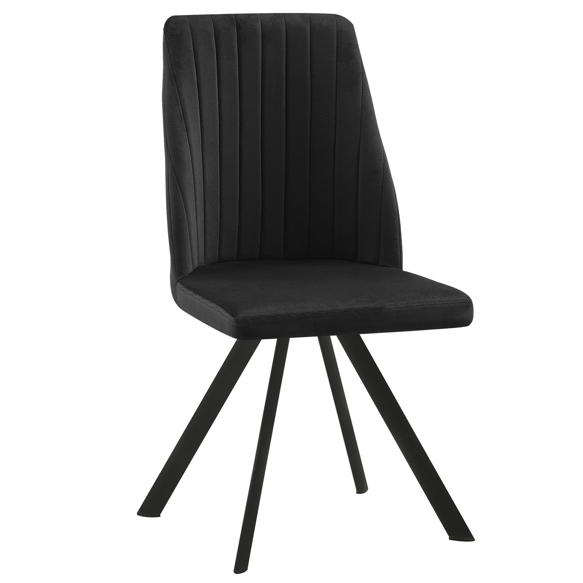 TRISENS Polsterstuhl Penelopa (1, 2, 3 oder 4 Stühle, 1 St), Essstuhl mit stabilem Metallgestell Küchenstuhl in edler Velvetoptik Schwarz