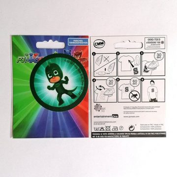 Disney Aufnäher Bügelbild, Aufbügler, Applikationen, Patches, Flicken, zum aufbügeln, Polyester, PJ Masks Pyjamahelden GEKKO - Größe: 6,2 x 6,2 cm