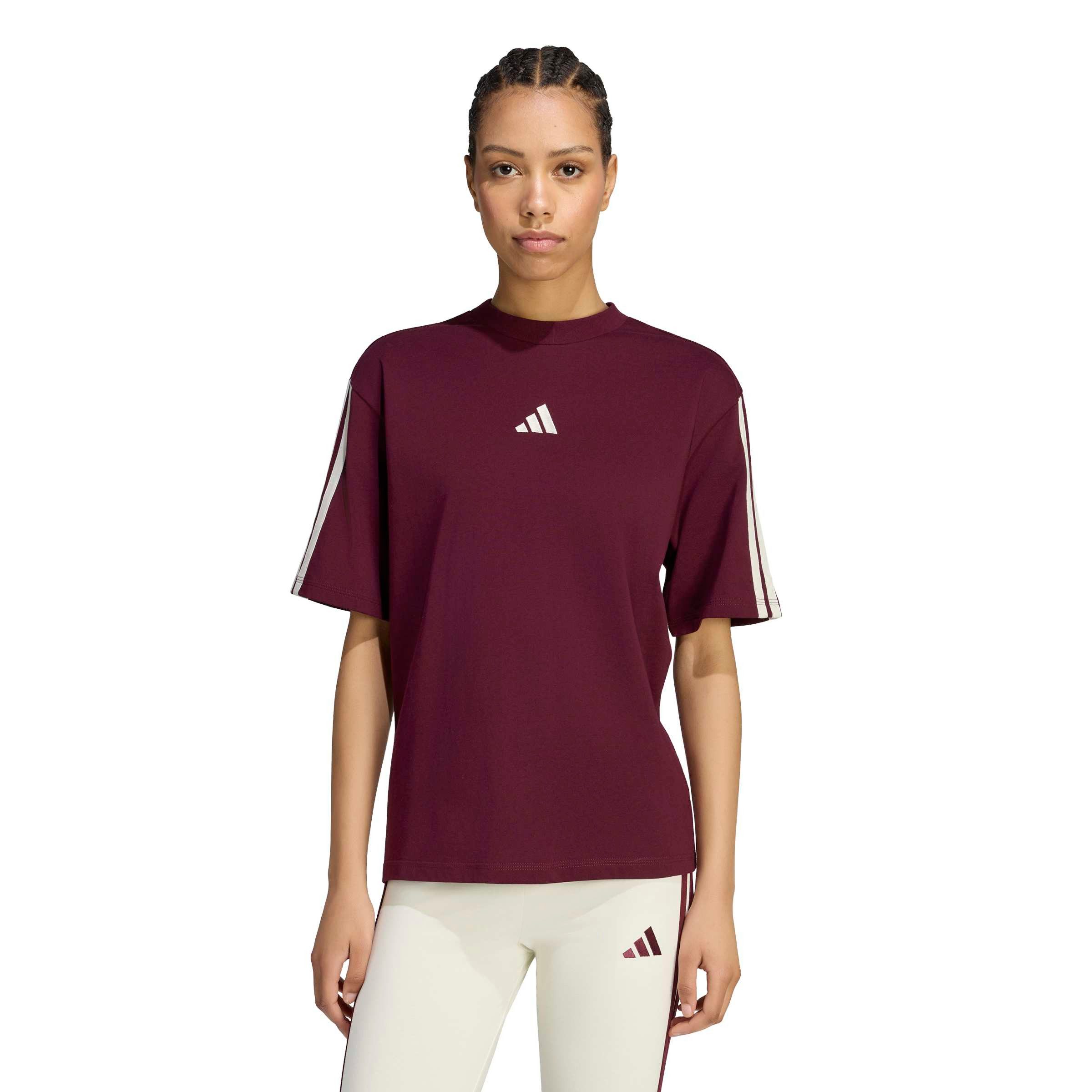 adidas Sportswear T-Shirt ESSENTIALS 3-STREIFEN BOYFRIEND Kurzarmdesign, mit Rundhalsausschnitt, gerader Abschluss