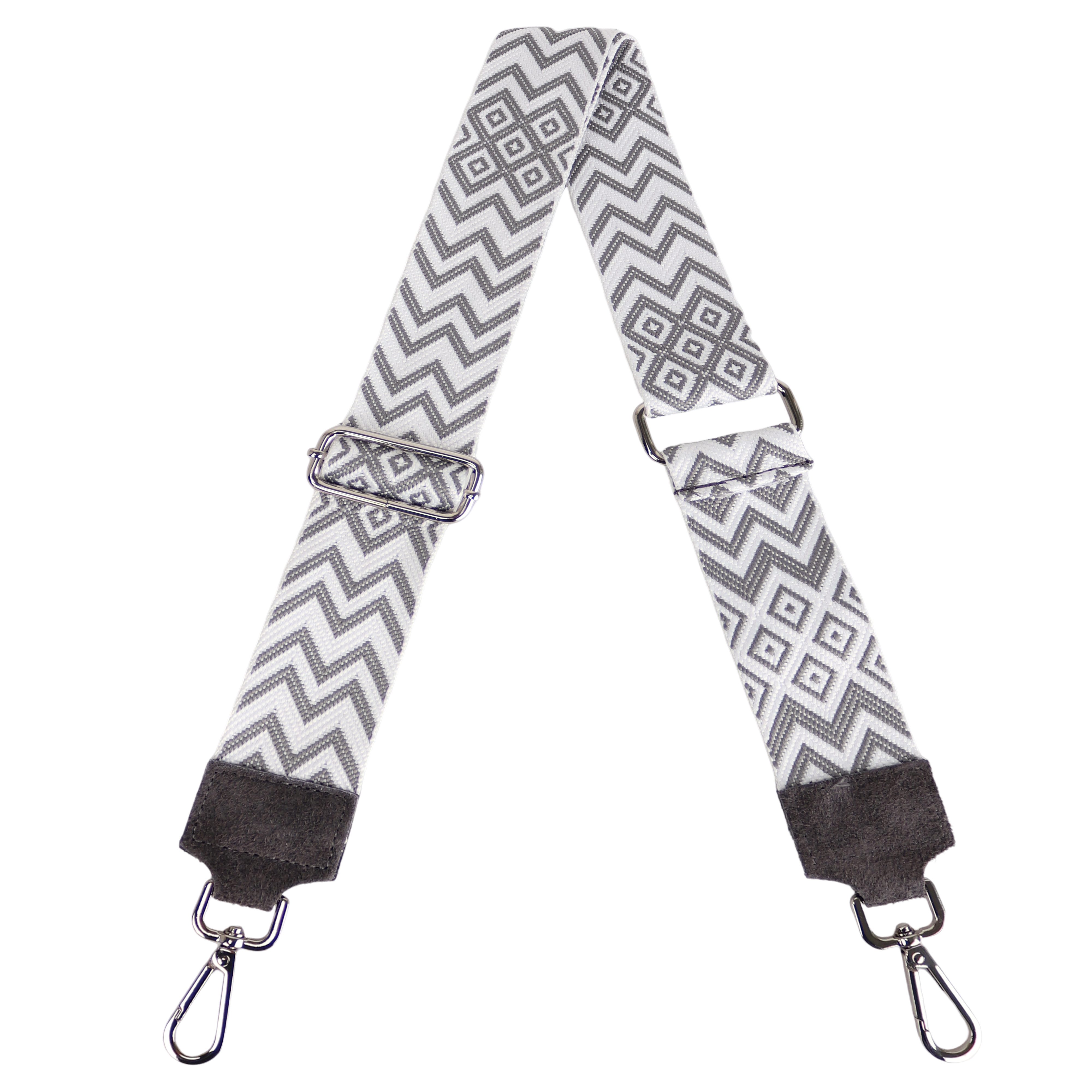 MIRROSI Schulterriemen Made in Italy aus Echtleder Schultergurt für Tasche zum Wechseln (passt perfekt für die Taschen aus Veloursleder) 5cm Breit Bohemian Style, Lederbesatz aus Wildleder