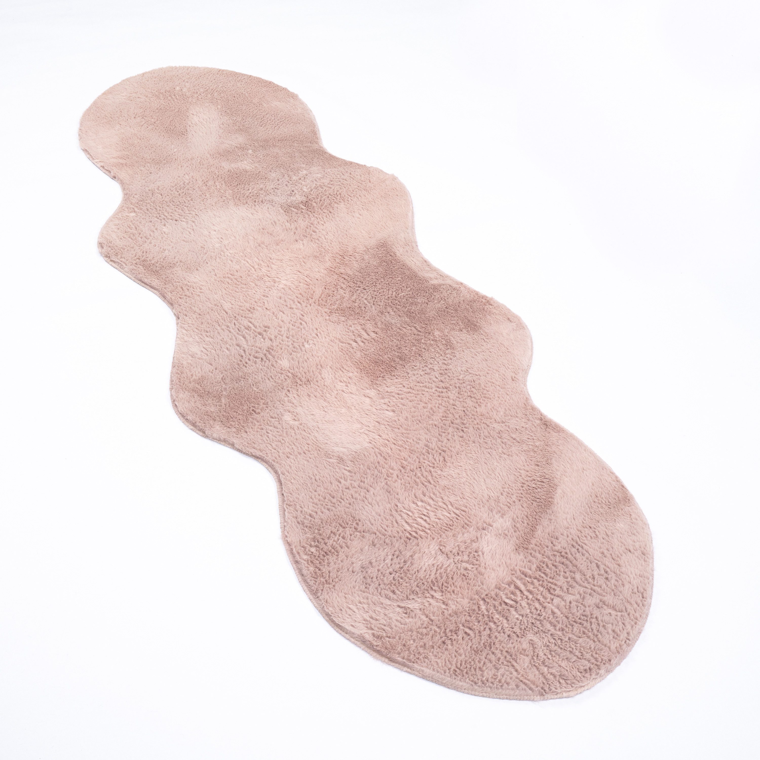 Paco Home Fellteppich Pelt 640, fellförmig, Höhe: 16 mm, Kunstfell, Uni Far günstig online kaufen