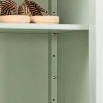 SoBuy Sideboard FSB72, Küchenschrank Schuhschrank mit Gitteroptik-Türen Aufbewahrungsschrank