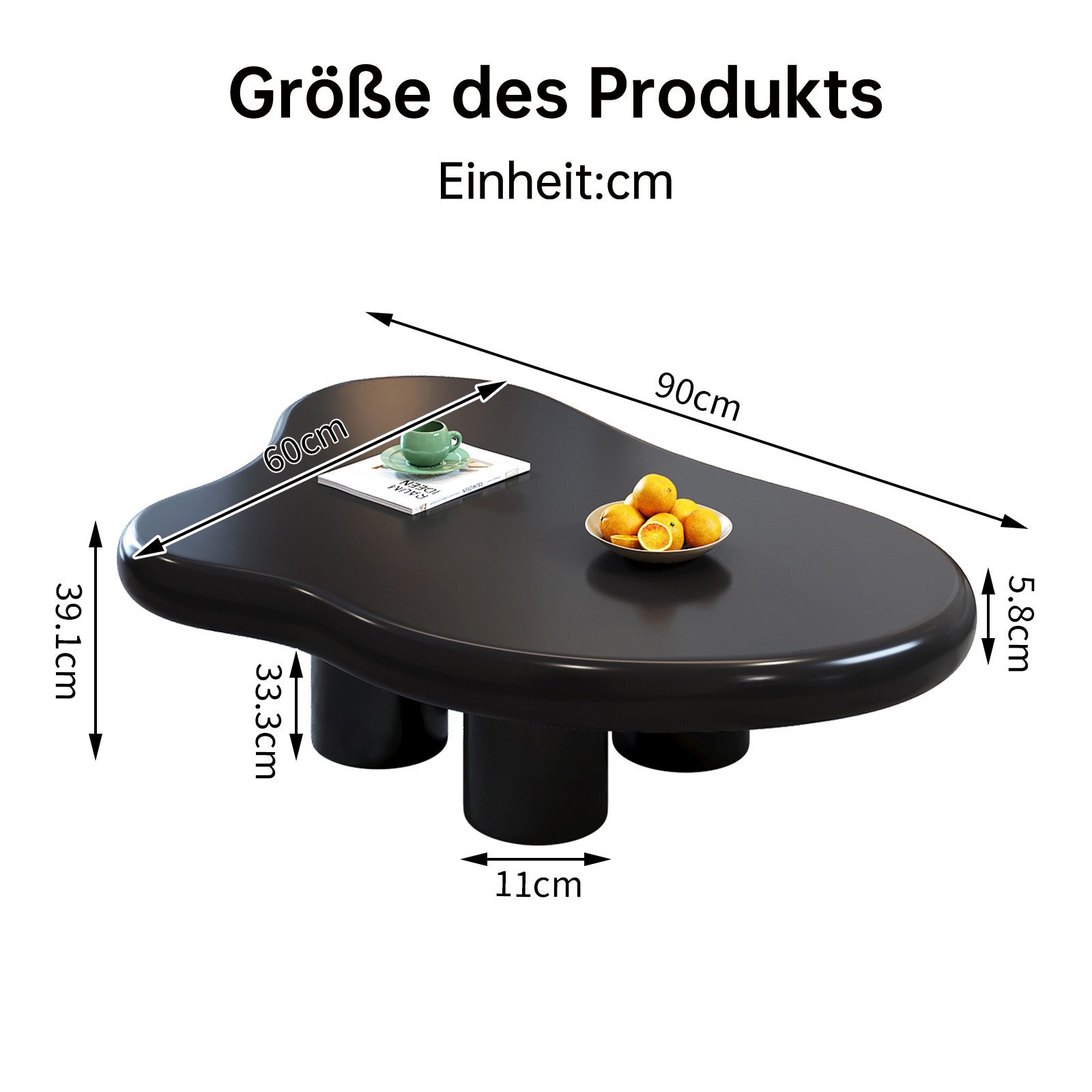 Guyii Couchtisch Wolkenform im modernen Cartoon-Stil (1-St), Vier stabile Beine für sicheren Stand und kreative Atmosphäre