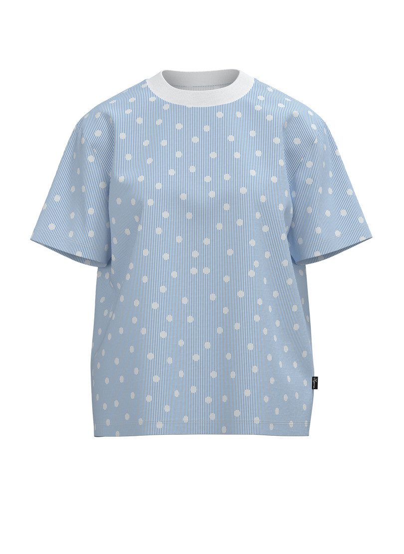 Trigema T-Shirt TRIGEMA Cropped T Shirt mit Allover "Punkt" Muster (1-tlg) günstig online kaufen