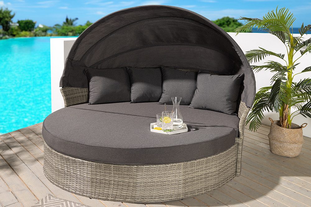 riess-ambiente Sonneninsel PLAYA LIVING 165cm hellgrau / natur · Polyrattan günstig online kaufen