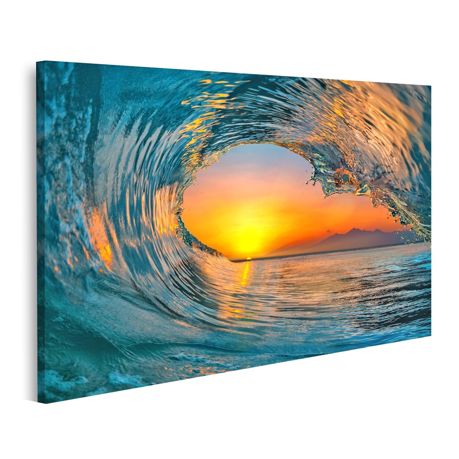 islandburner Leinwandbild Meerwasser Ozean Welle Surfen Oberfläche Bunt Lebendige