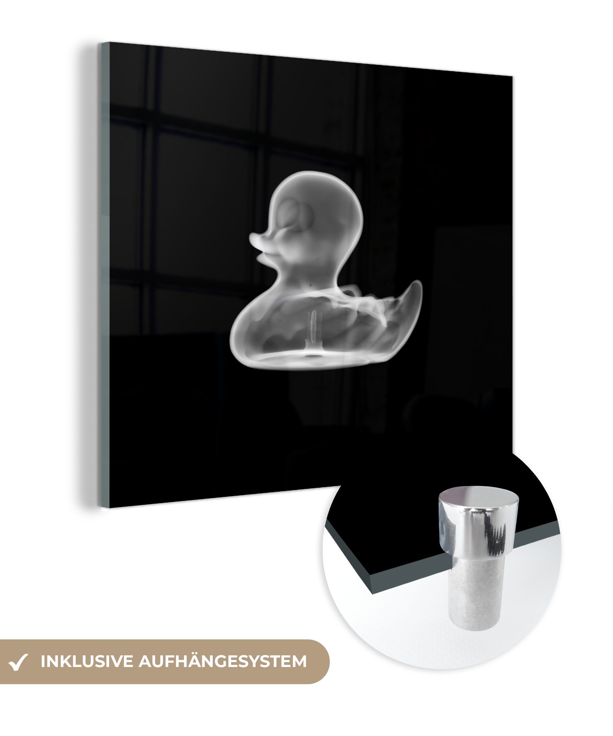 MuchoWow Acrylglasbild Röntgenbild einer Badeente, (1 St), Glasbilder - Bilder auf Glas Wandbild - Foto auf Glas - Wanddekoration