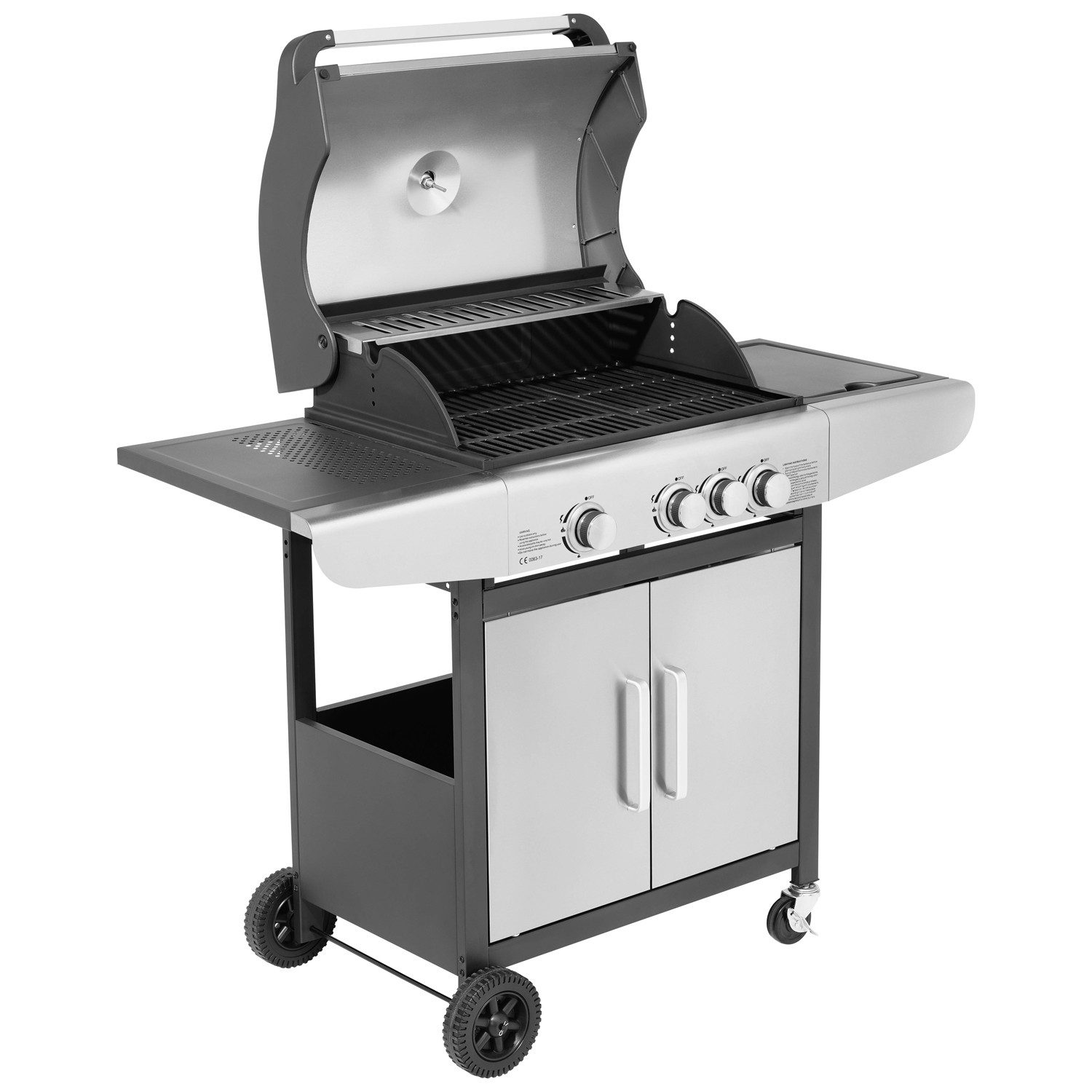 JUSTUS Gasgrill "Ares 3 SU", silber, 3+1 Brenner