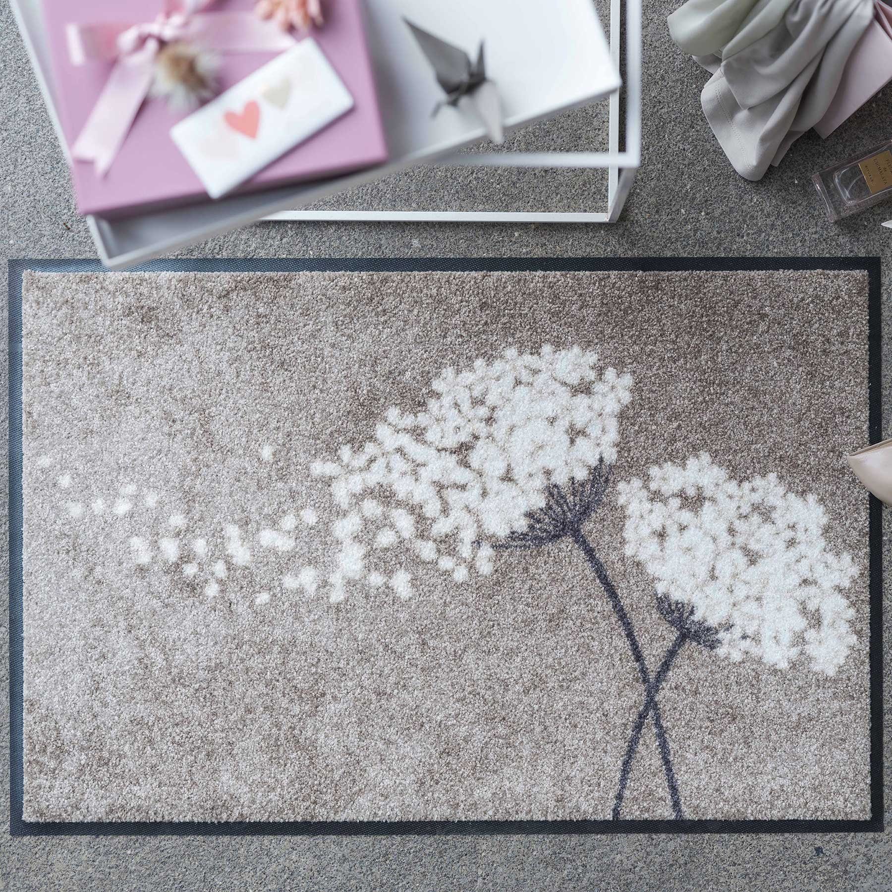 Salonloewe Fußmatte Fußmatte 50x75 Wishfull Blossom taupe beige, Eingangsmatte normal, Höhe: 500 mm