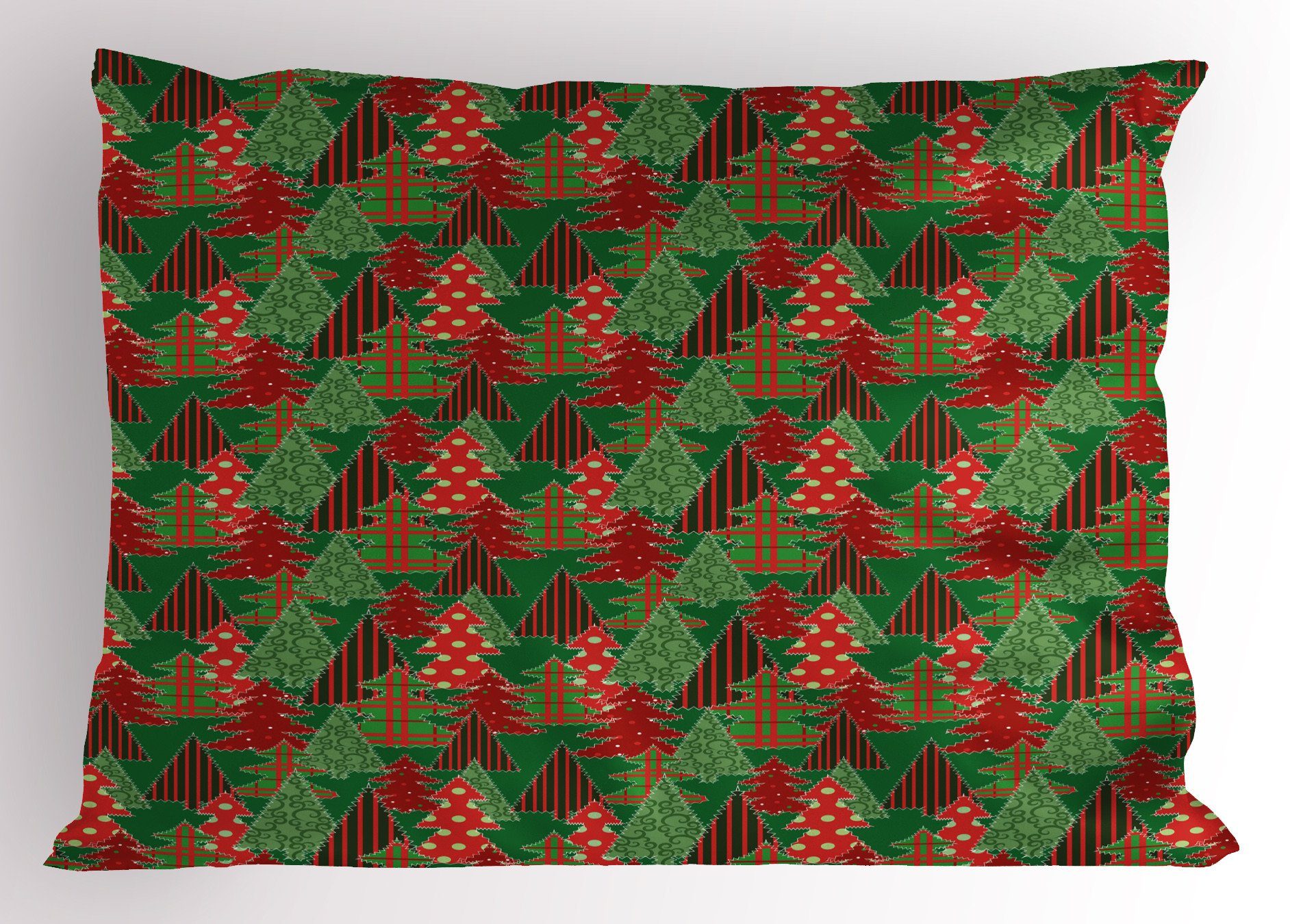 Kissenbezug, Pines Size Swirl Weihnachten Standard King Kissenbezüge Stück), Dekorativer Dot Gedruckter Abakuhaus (1 Baum
