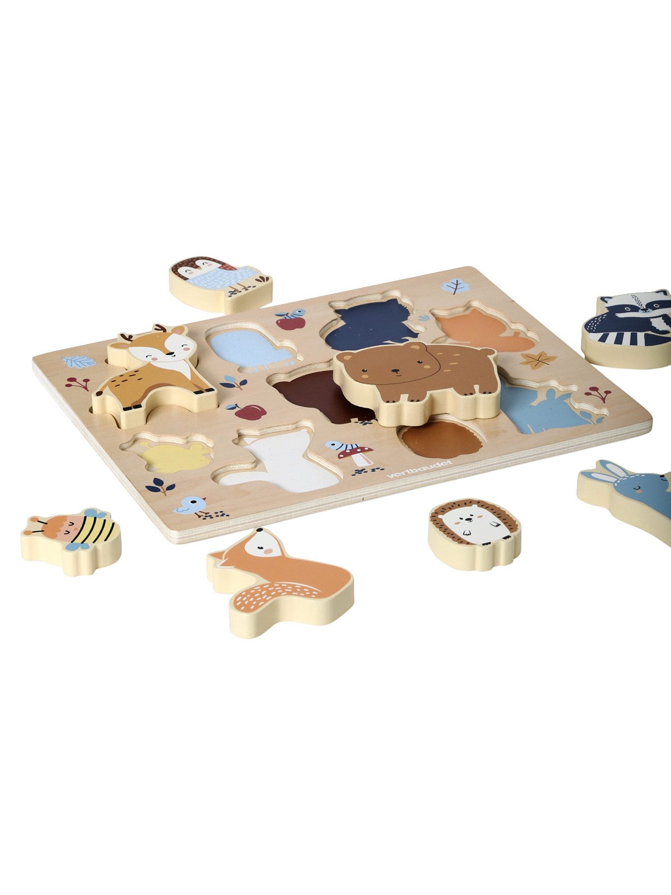 vertbaudet Puzzle Steckpuzzle WALDFREUNDE, Holz FSC®, Puzzleteile