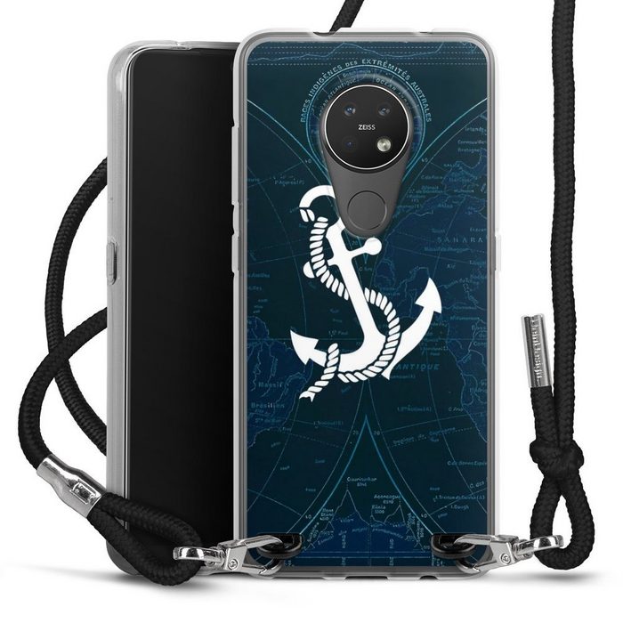DeinDesign Handyhülle Anker Landkarte Segeln Sailors Style Nokia 7.2 Handykette Hülle mit Band Case zum Umhängen Cover mit Kette