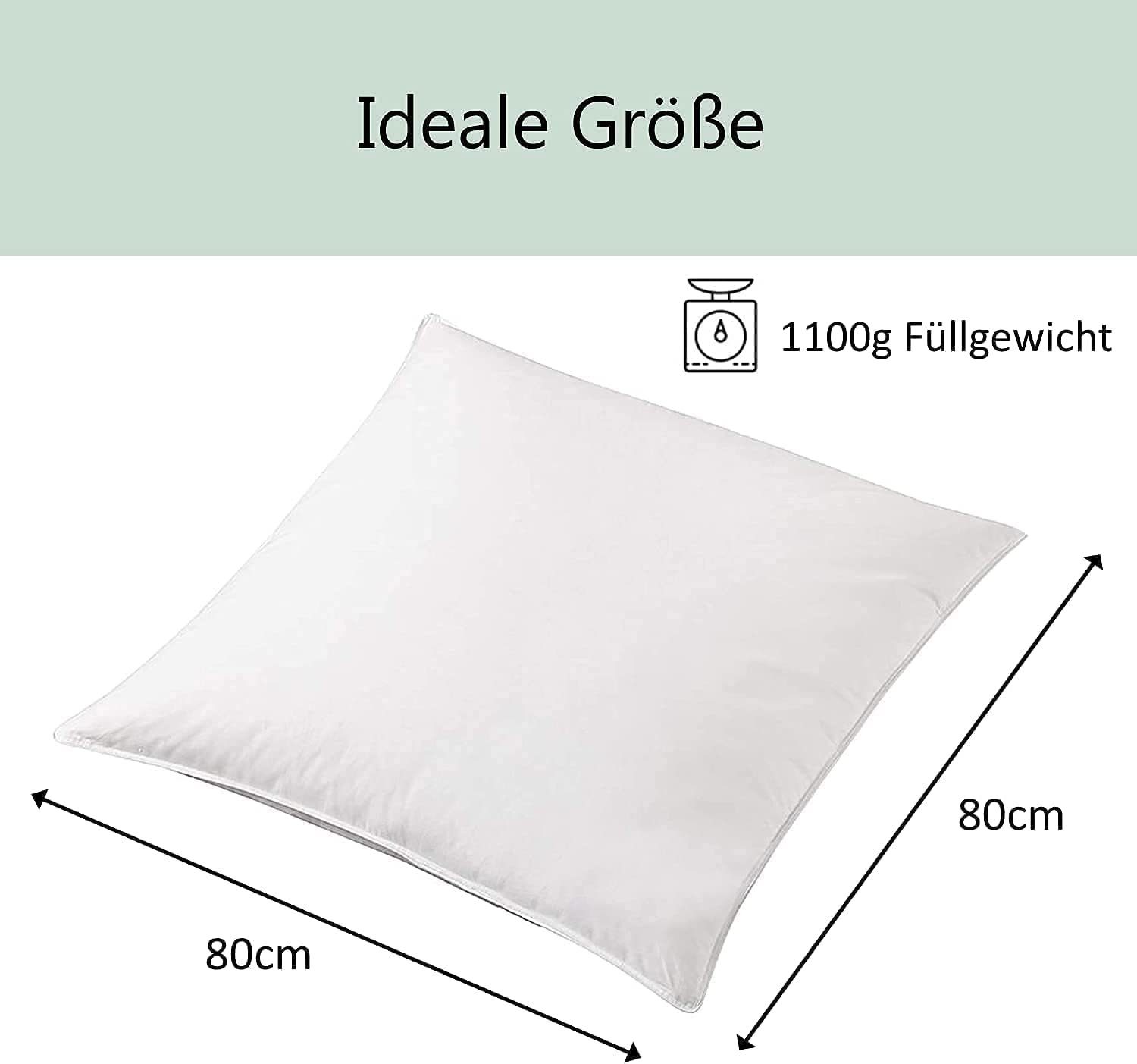 Welt der Träume Daunenkissen Daunenkissen Kissen Kopfkissen 80 x 80 cm 1100 günstig online kaufen