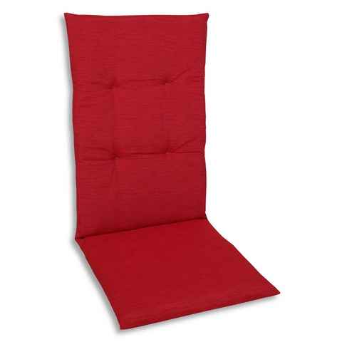 GO-DE Hochlehnerauflage 15809 rot Gartenstuhl Auflagen Kissen Polster Einlage Made in Germany, für Hochlehner-Stühle