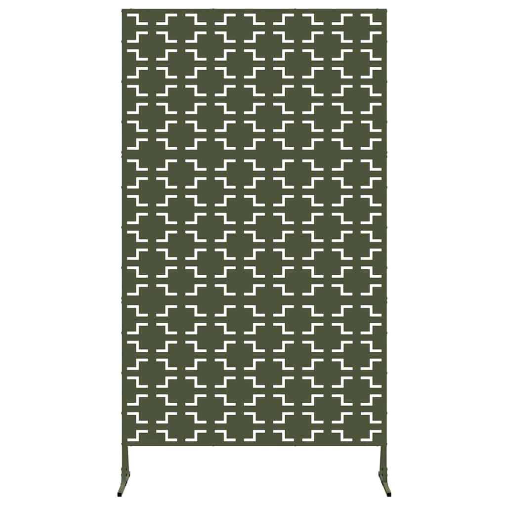 vidaXL Paravent 100 x 50 x 180 cm Sichtschutz in Olivgrün 100x50x180 cm aus Stahl Para