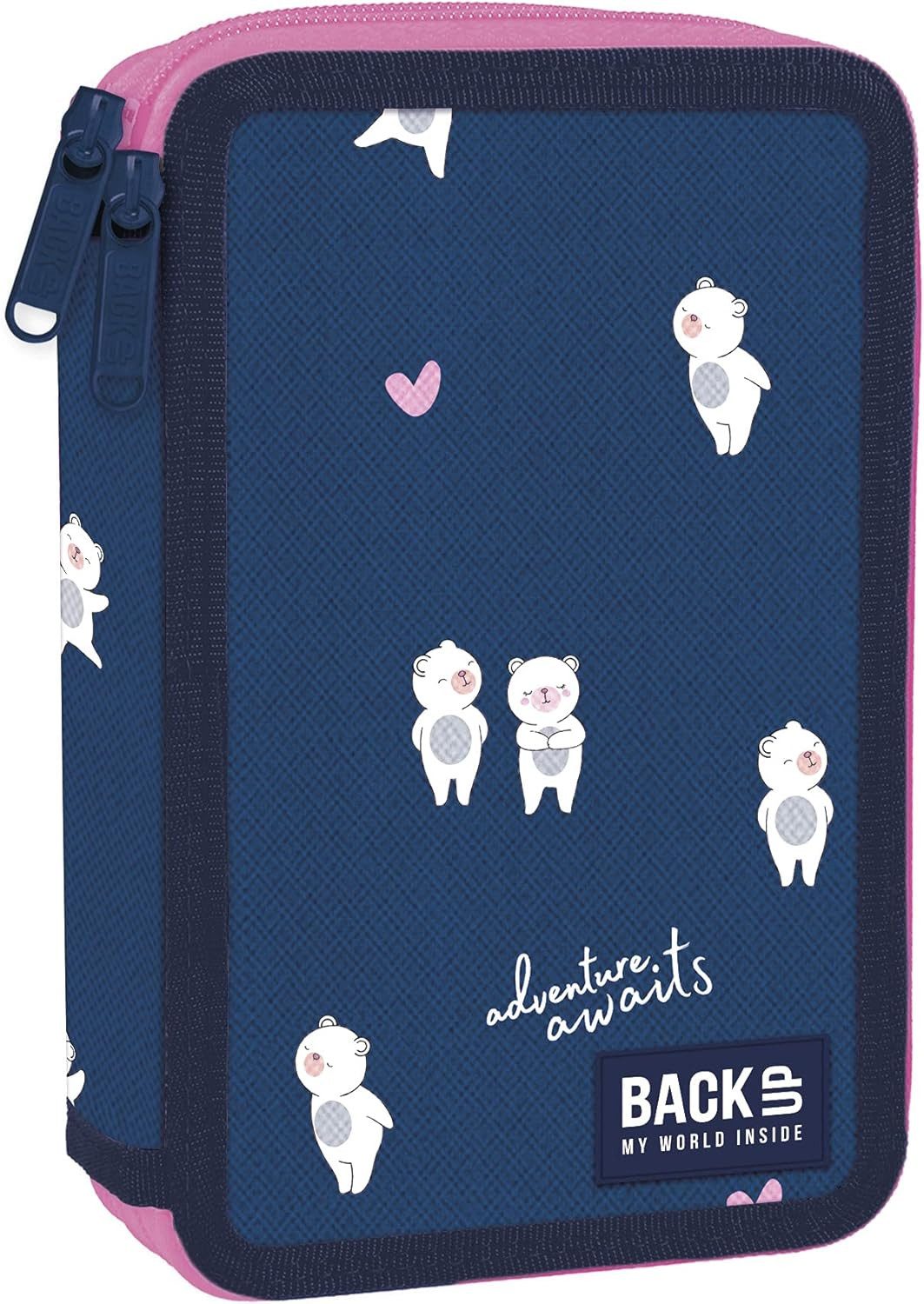 GOLDKIDS Federmäppchen 2-fache Federtasche Federmappe, (Stiftetasche Etui 32-teilig gefüllte, 1-tlg., Schüleretui Bären Jumper Mädchen), Junge Ink. Füller