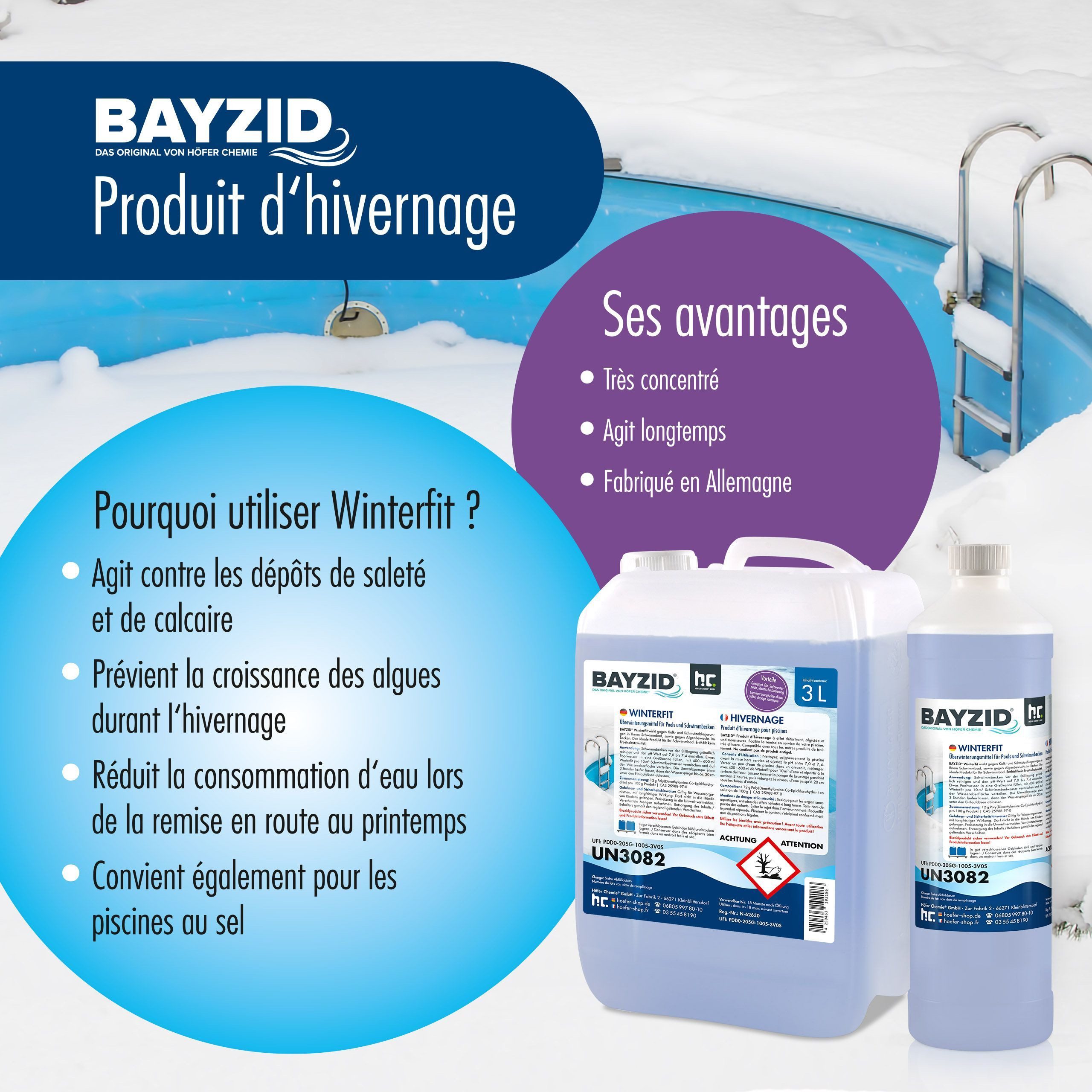 Höfer Chemie GmbH Poolpflege 3 L BAYZID® Winterfit Überwinterungsmittel