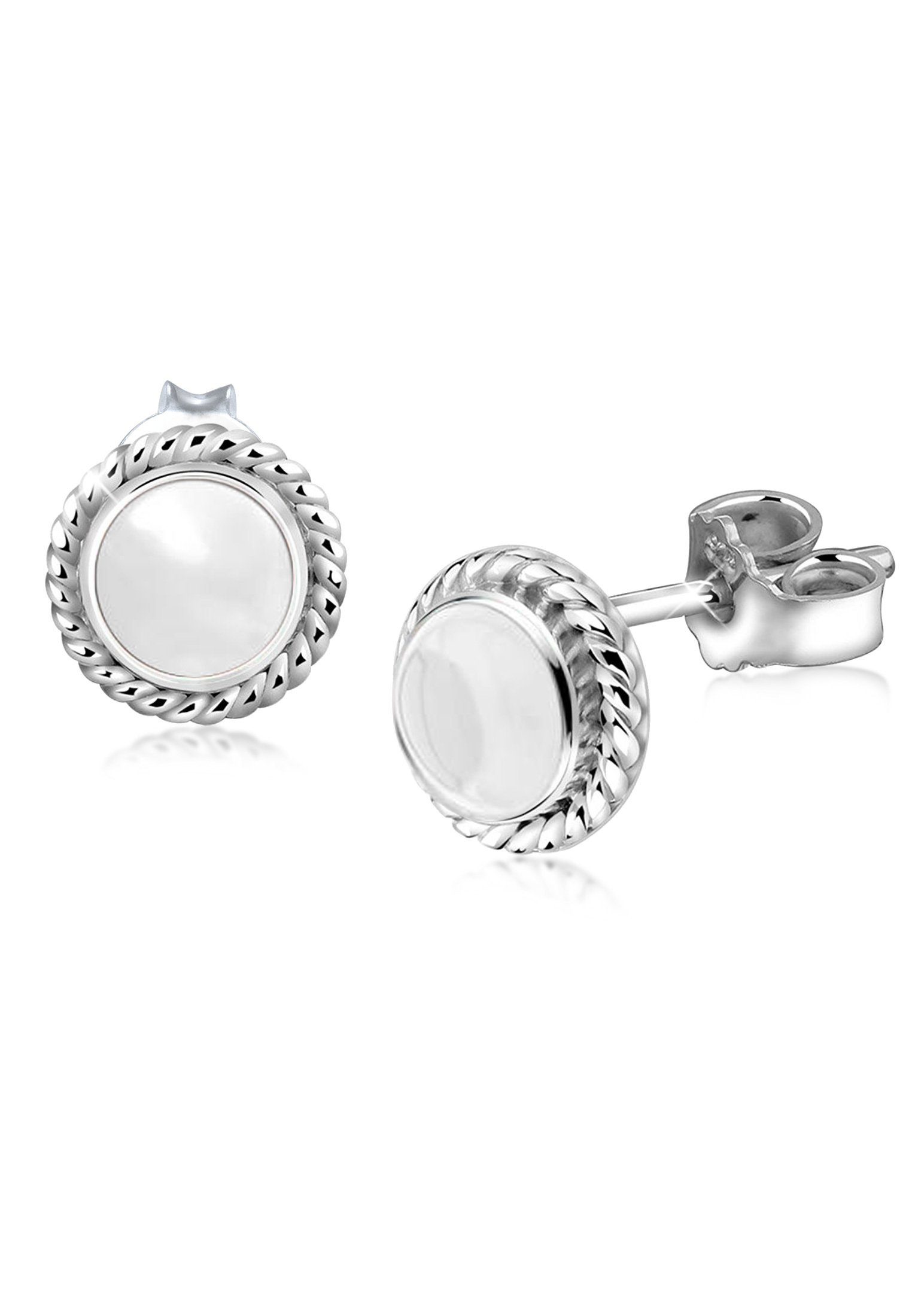 Nenalina Paar Ohrstecker Bergkristall Geburtsstein April Trend 925 Silber