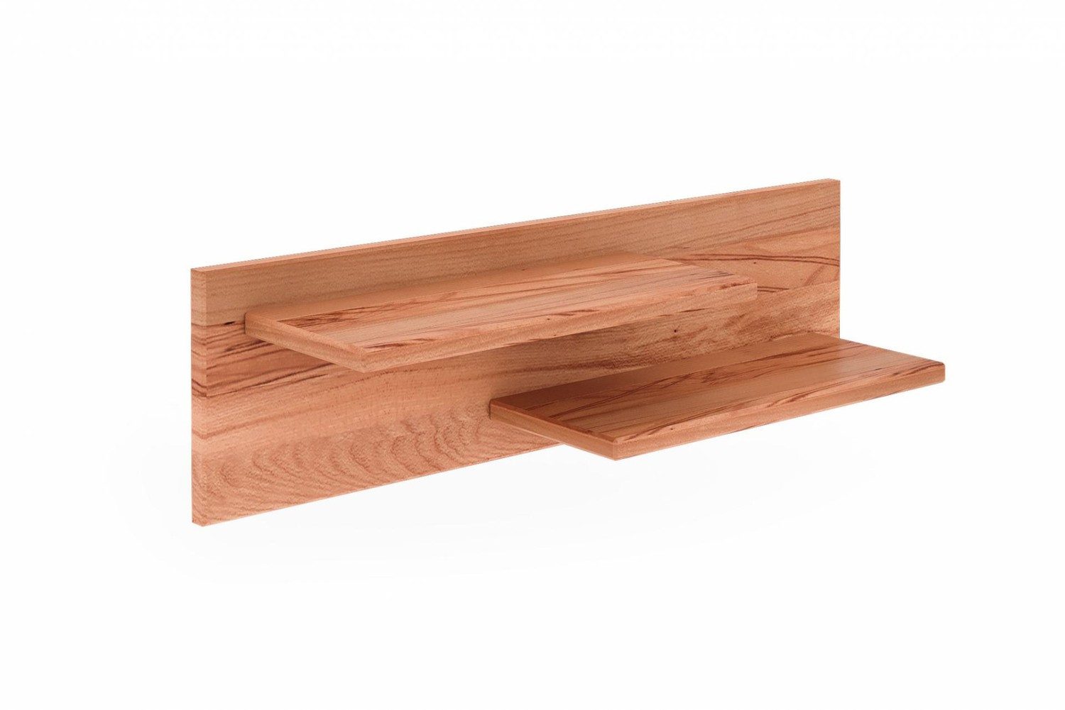 Natur24 Regal Wandregal Zigo aus Kernbuche massiv 80x20x22 mit 2 Ablagen