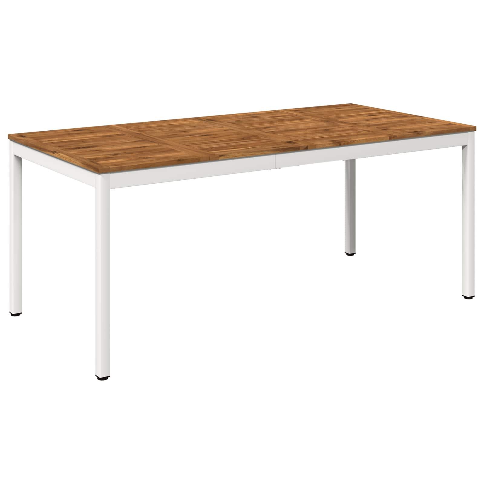 vidaXL Gartentisch Gartentisch Natürlich und Weiß 147 x 88,5 x 75 cm (1-St)
