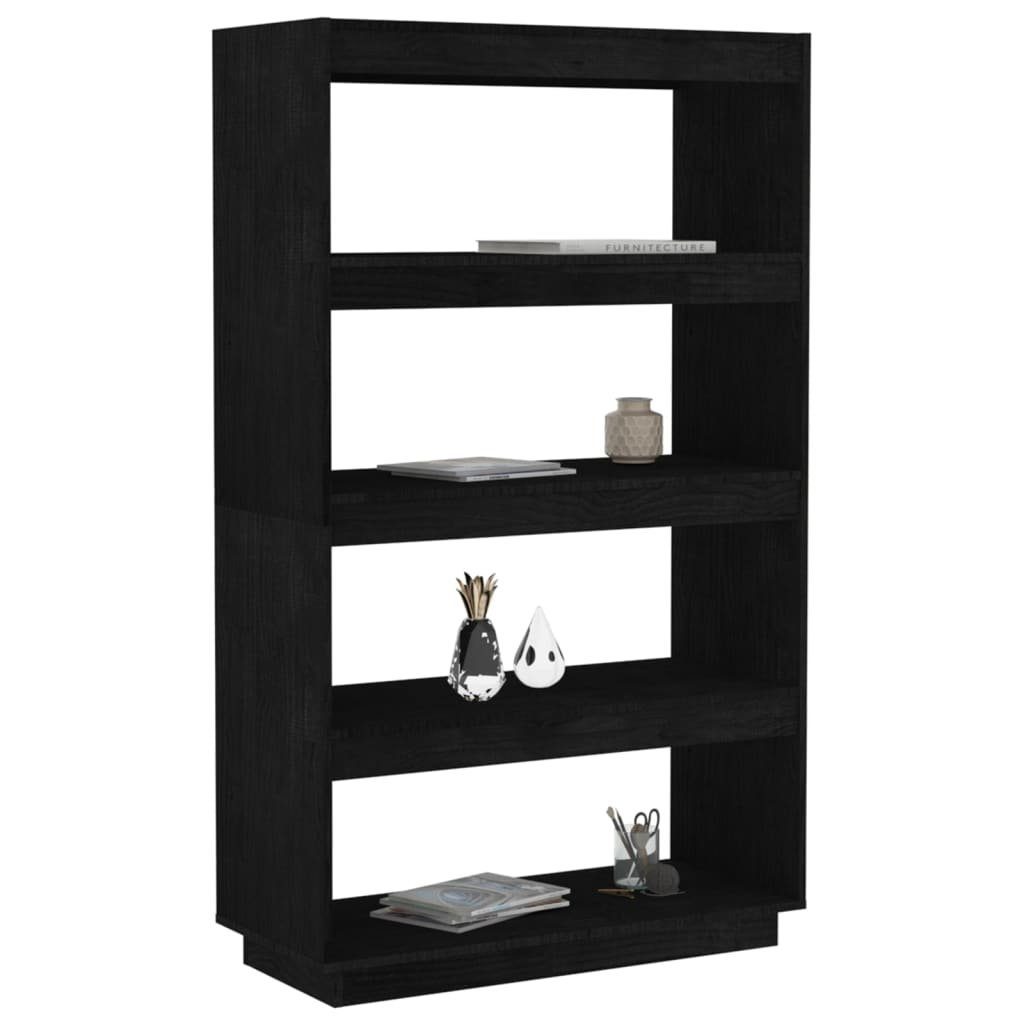 80x35x135 cm Bücherregal Schwarz Kiefer furnicato Bücherregal/Raumteiler Massivholz