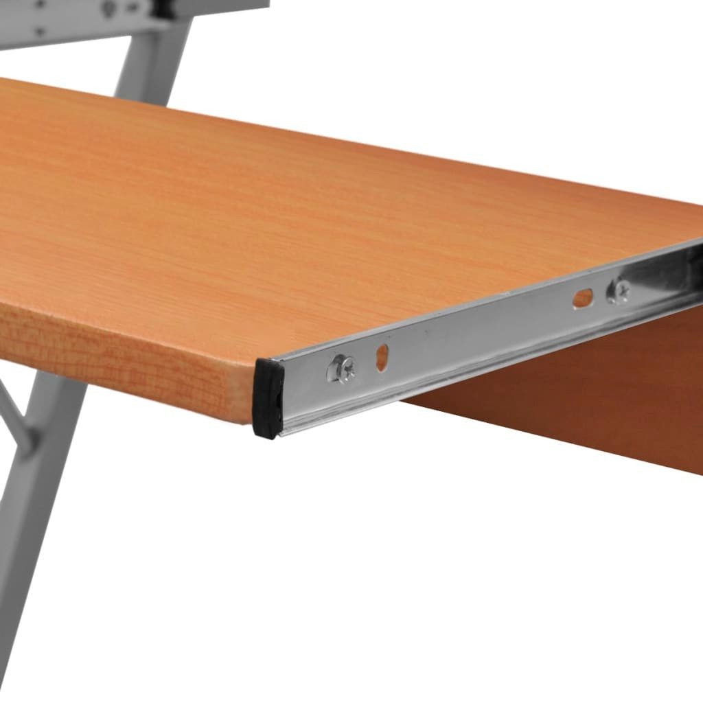 vidaXL Schreibtisch Computertisch Computerwagen PC Tisch Bürotisch Laptop auf Rollen braun