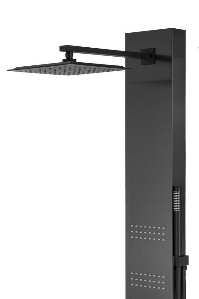 Thumbnail - KOLMAN Duscharmatur NEO Duschpaneel Thermostatisch Edelstahl mit Kopfbrause in Graphit