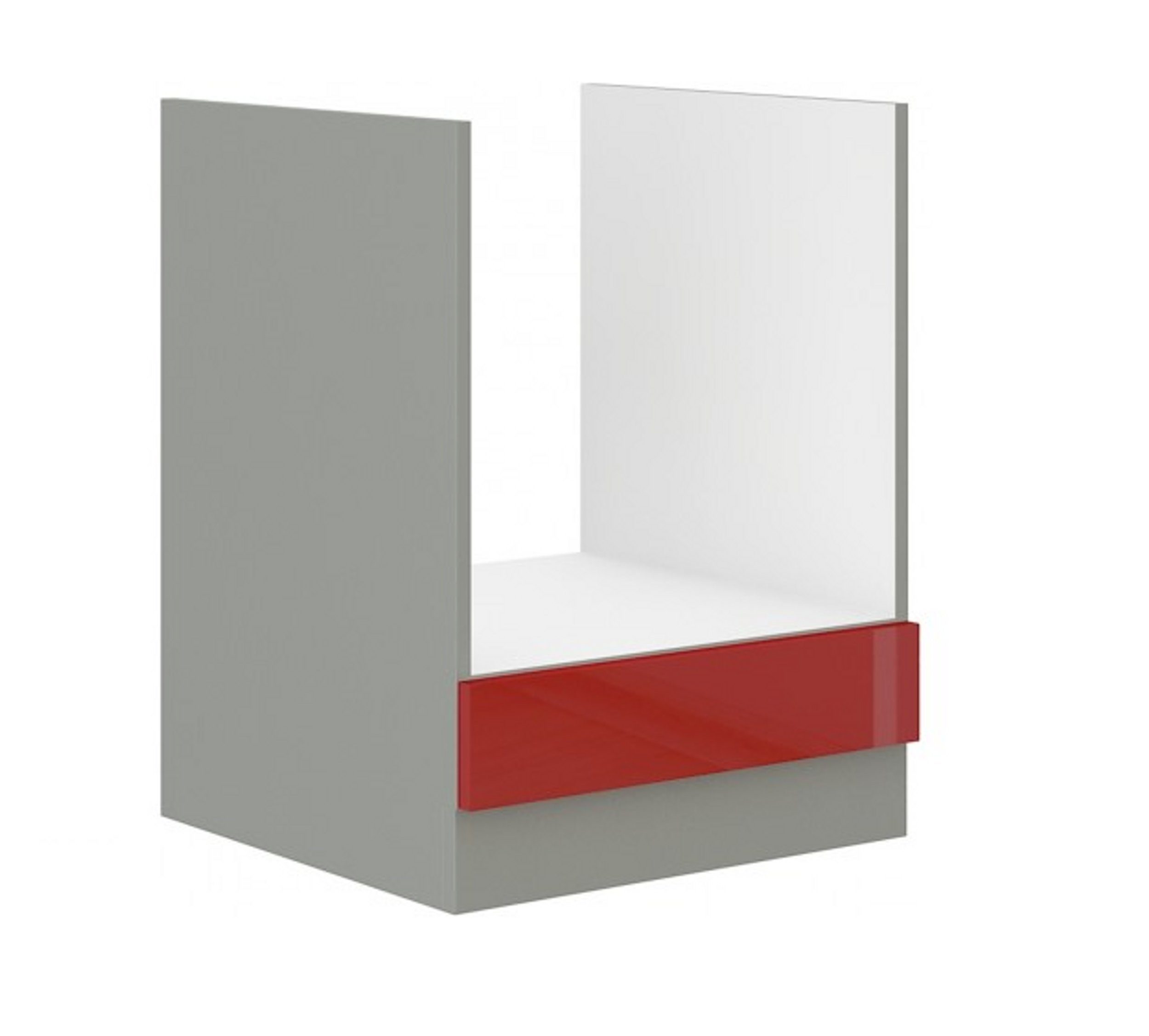 Küchen-Preisbombe Herdumbauschrank 60 cm Küche Rose Rot Hochglanz + Grau Кухниzeile Кухниblock Bianca