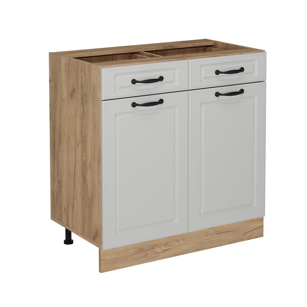 Vicco Unterschrank R-Line, Weiß Landhaus/Goldkraft Eiche, günstig online kaufen