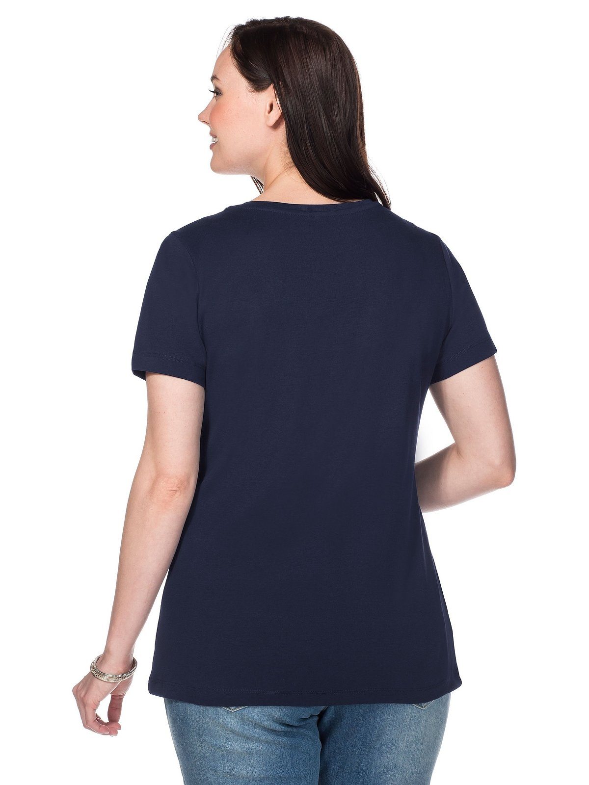 Sheego T-Shirt Große Größen mit V-Ausschnitt günstig online kaufen