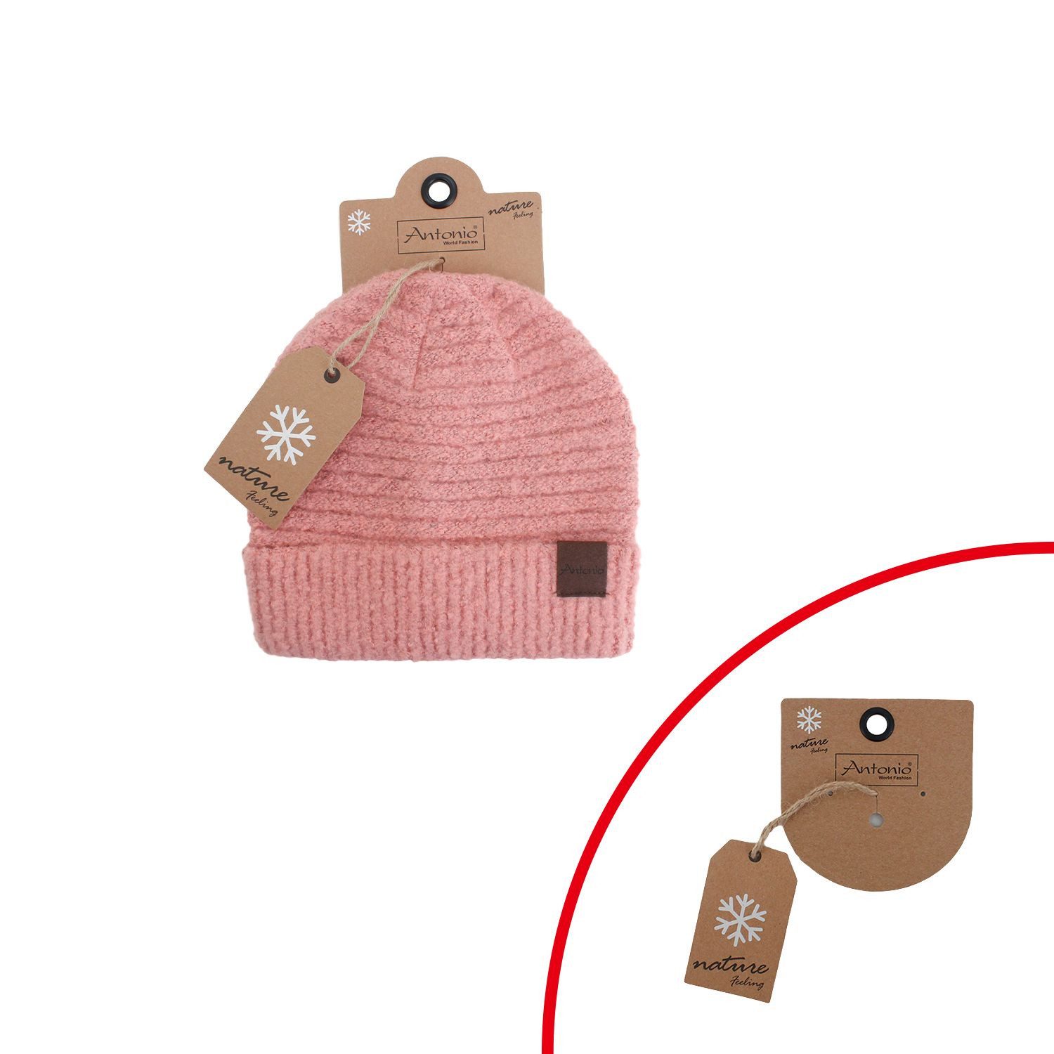 Antonio Strickmütze Antonio Damen Strick Mütze Beanie Bouclé rose (1-St) günstig online kaufen
