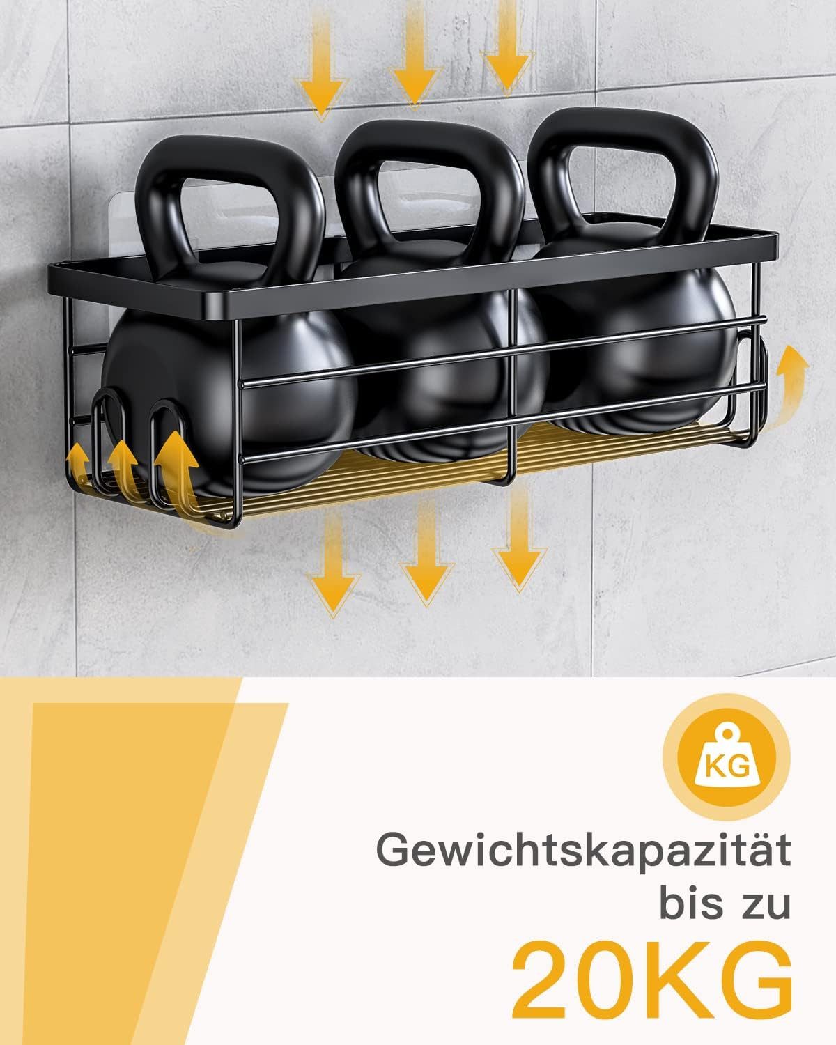 UE Stock Duschregal 3er Set Duschablage Duschregal Badezimmer Rostfrei Schw günstig online kaufen