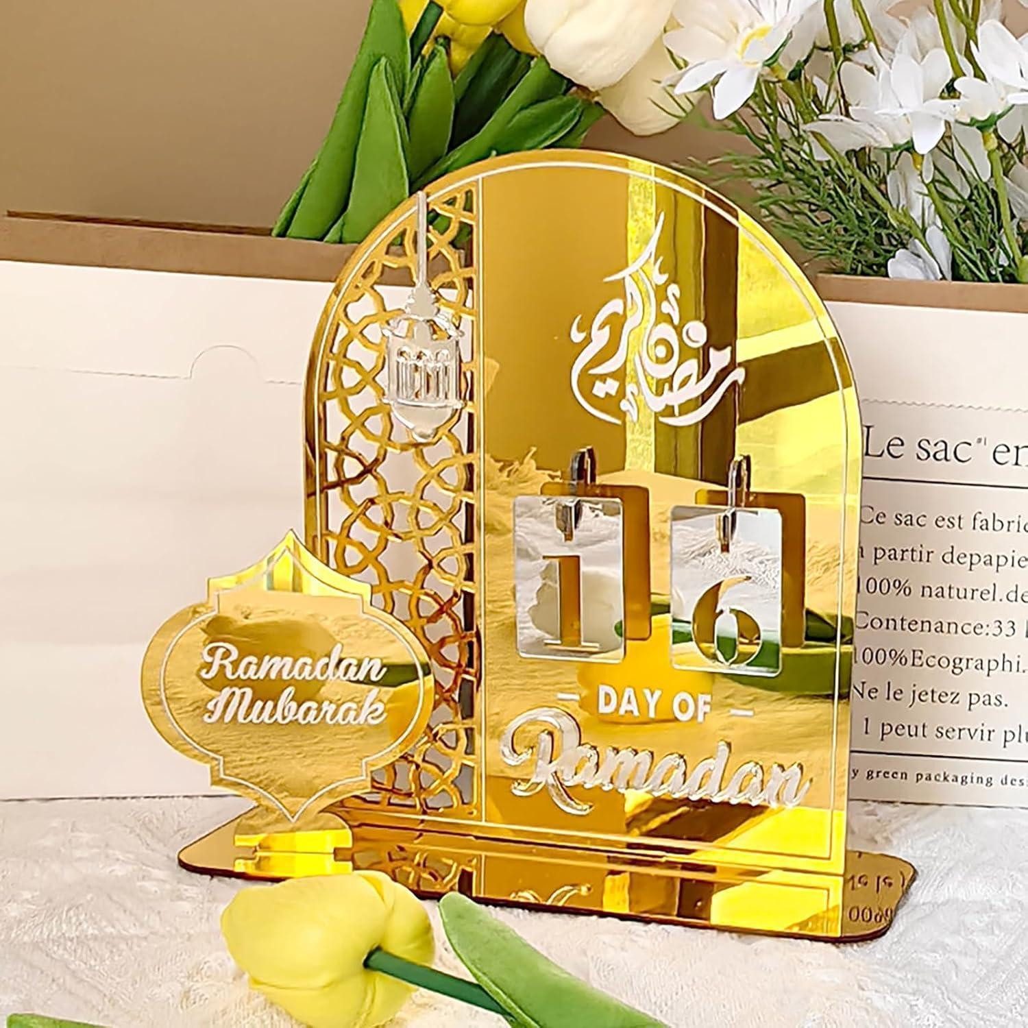 LuxusKollektion Adventskalender Adventskalender Ramadan Countdown Acryl Deko Eid Geschenke Gold