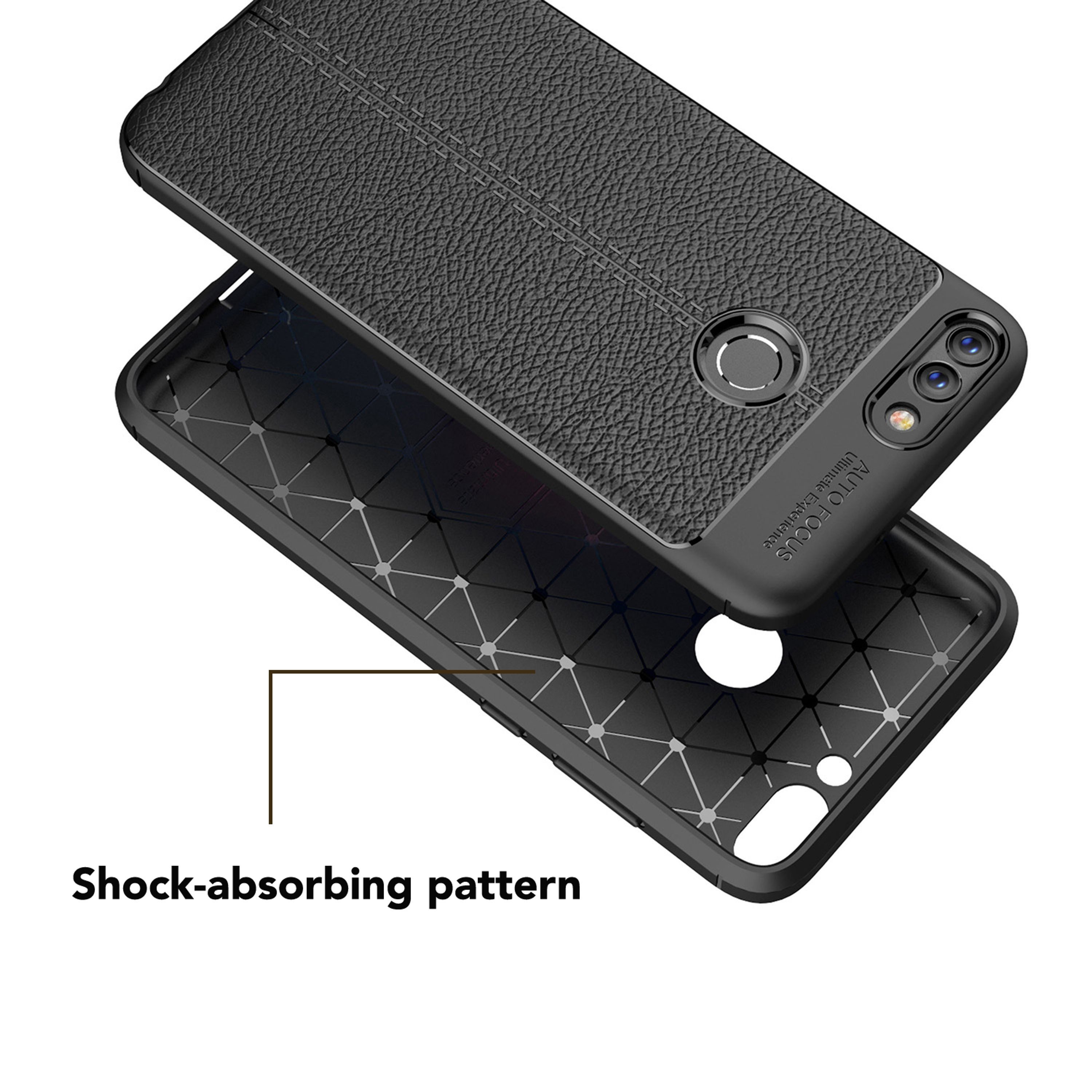 Nalia Smartphone-Hülle Huawei P Smart 14,5 cm (5,7 Zoll), Leder Look Silikon Hülle / Anti-Fingerabdruck / Kratzfest / Rutschfest