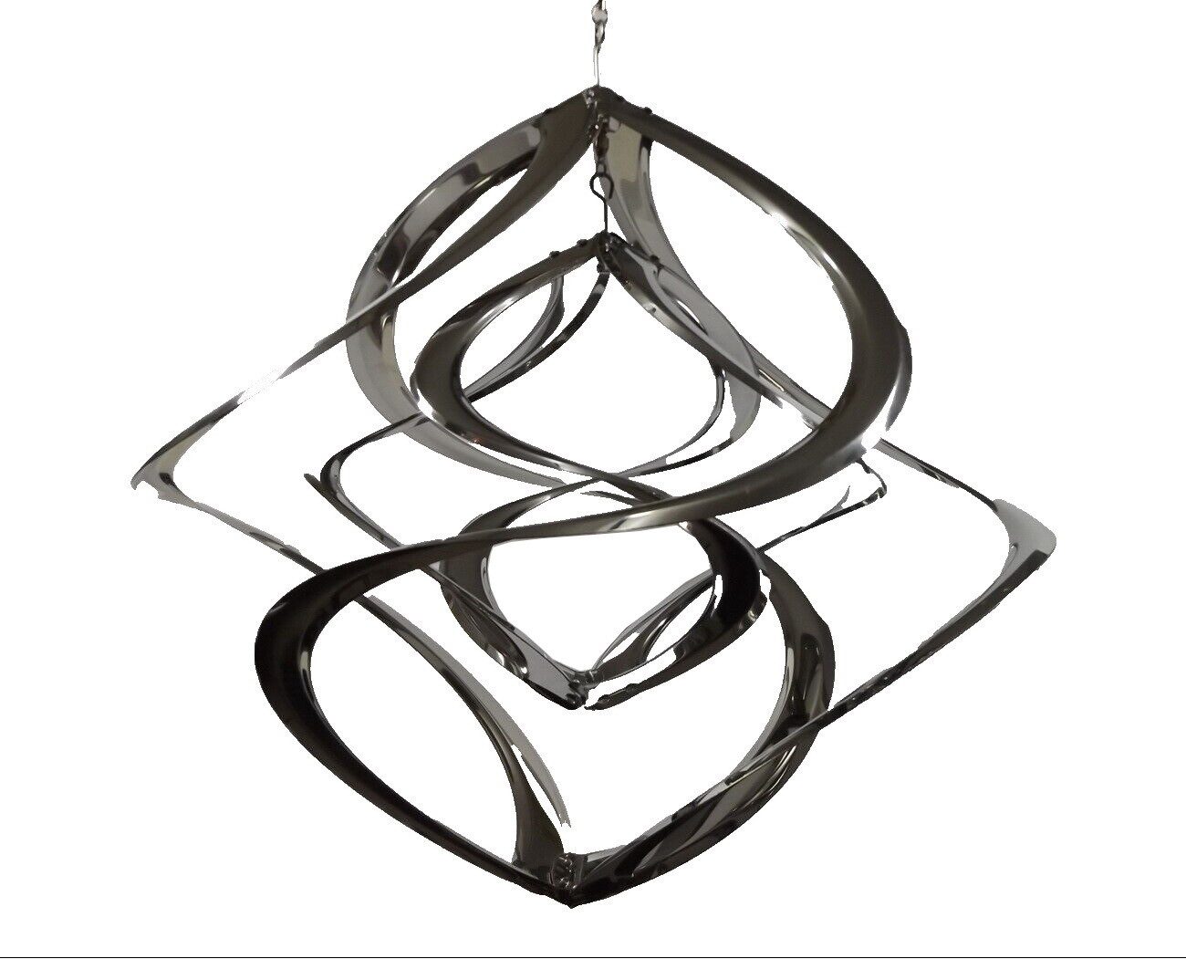 dekotrend.gallery Windspiel Deko Windspiel doppel Hurrikan Edelstahl Rostfrei Wind Dancer 35 cm, Windrad Twister Wetterfest Frostfest UV-Beständig