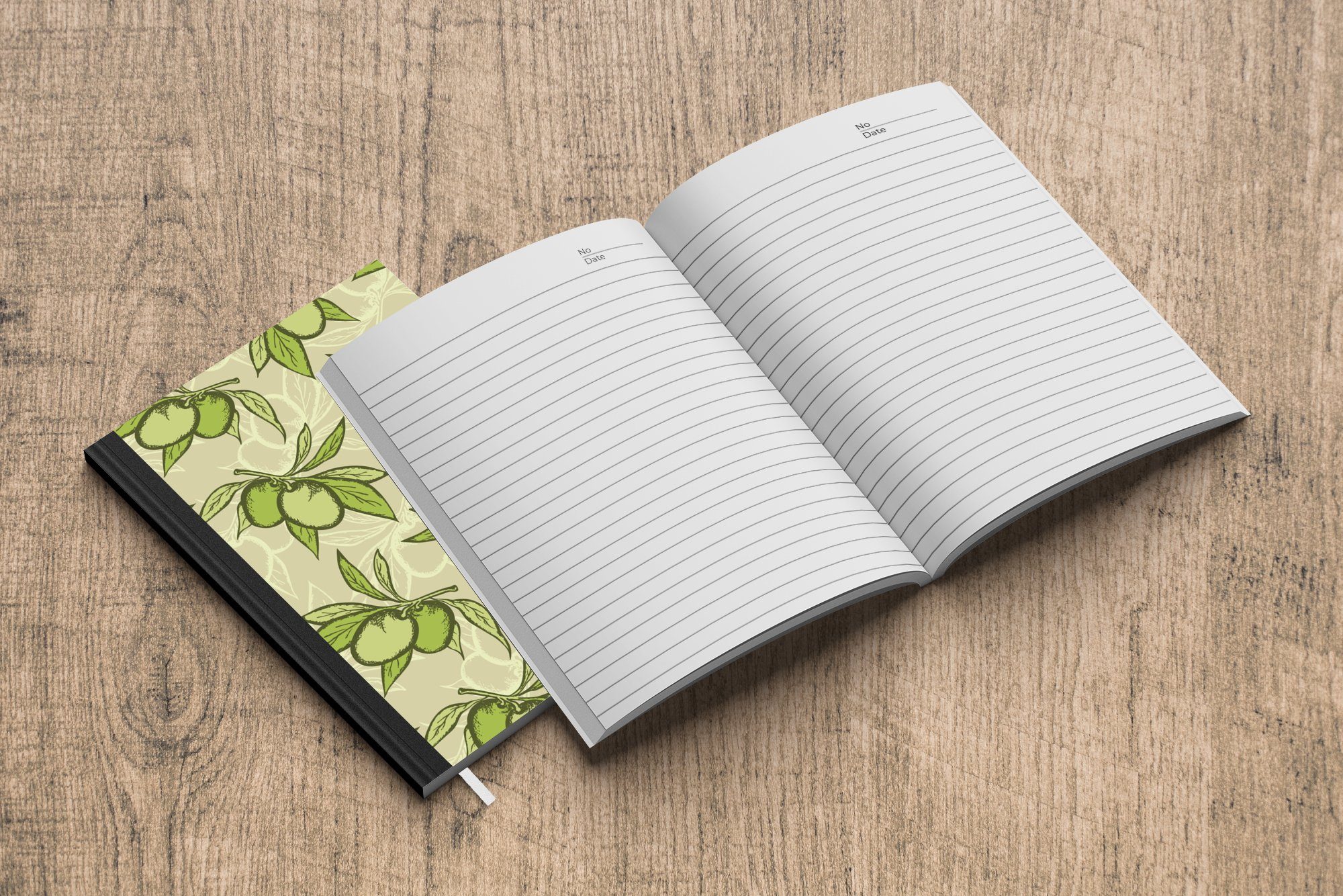 Journal, Olive Haushaltsbuch A5, Tagebuch, - Notizheft, Merkzettel, - 98 Vegan Vintage, Seiten, MuchoWow Design Blätter - Notizbuch -