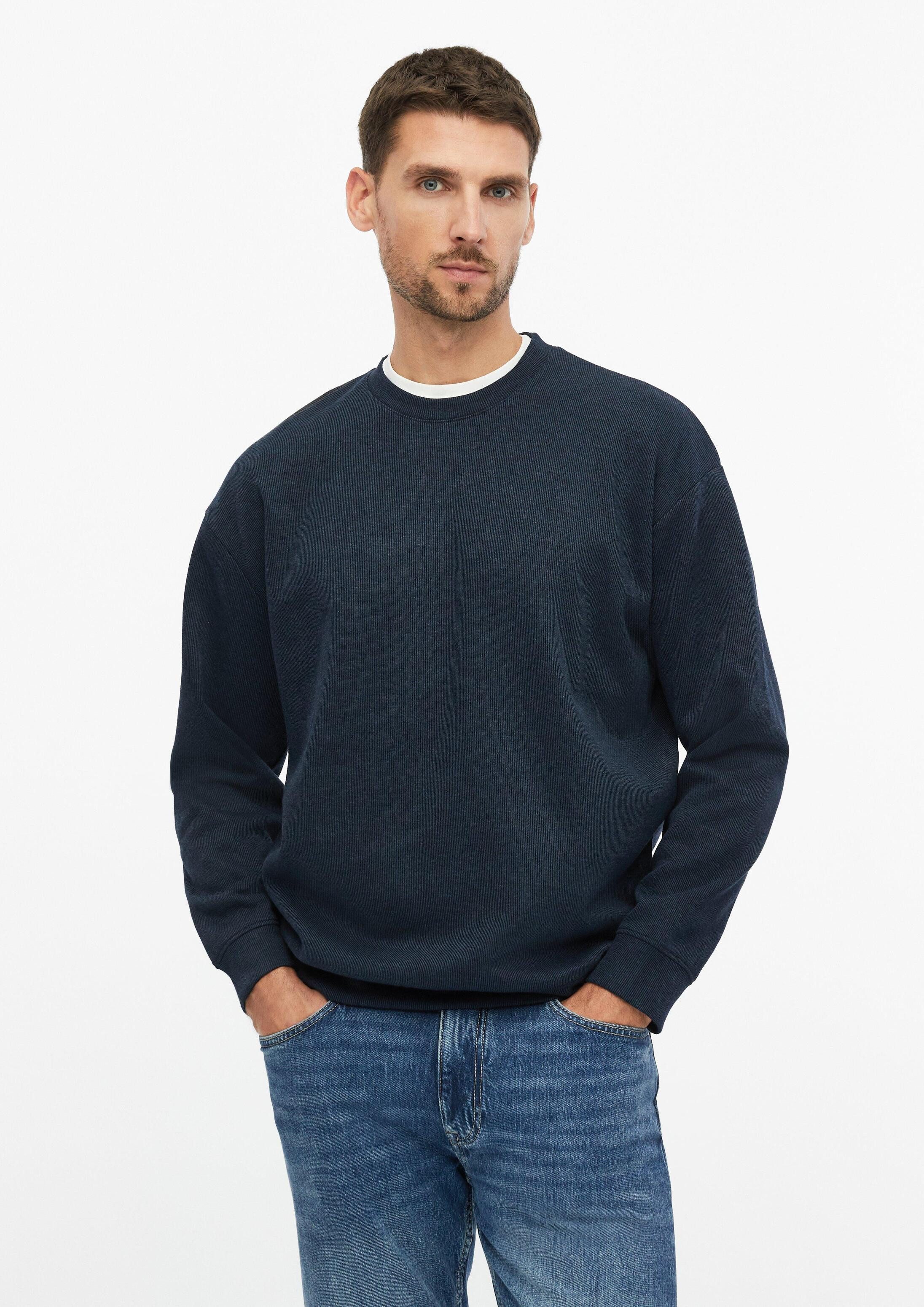 s.Oliver Sweatshirt Sweatshirt Sweatshirt im Modern Fit mit Bicolor-Struktur
