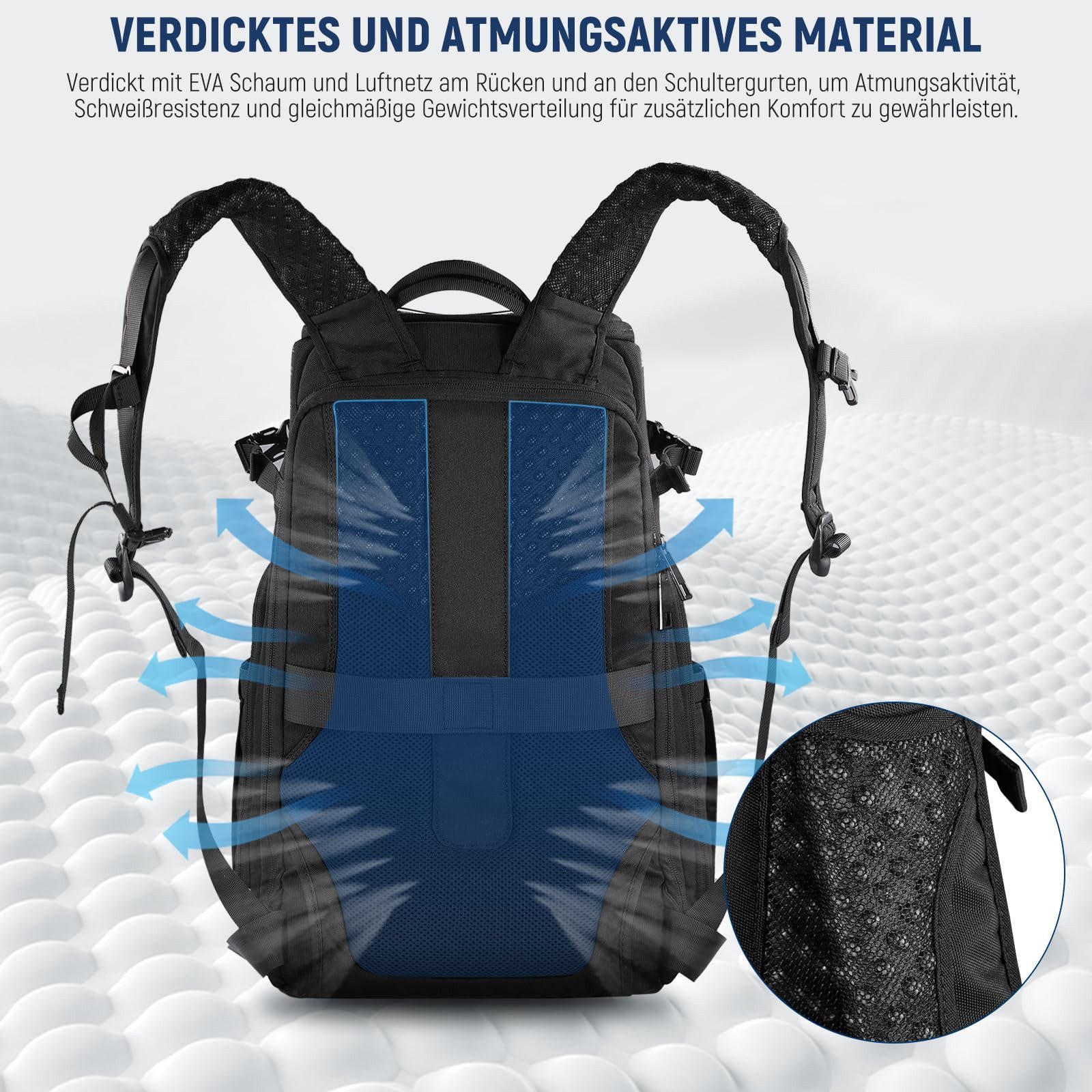 Neewer Kameratasche PB010 Kamerarucksack 20L, wasserdicht, mit Laptopfach 15", für DSLR (Packung, Farbe:schwarz, Grundfarbe:schwarz)